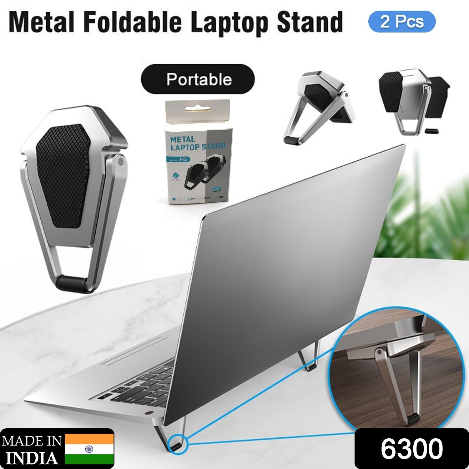 Mini Premium Metal Folding Portable Stand Compatible with Every Laptop, Keyboard and Tablet - Bhavnagar Deodap