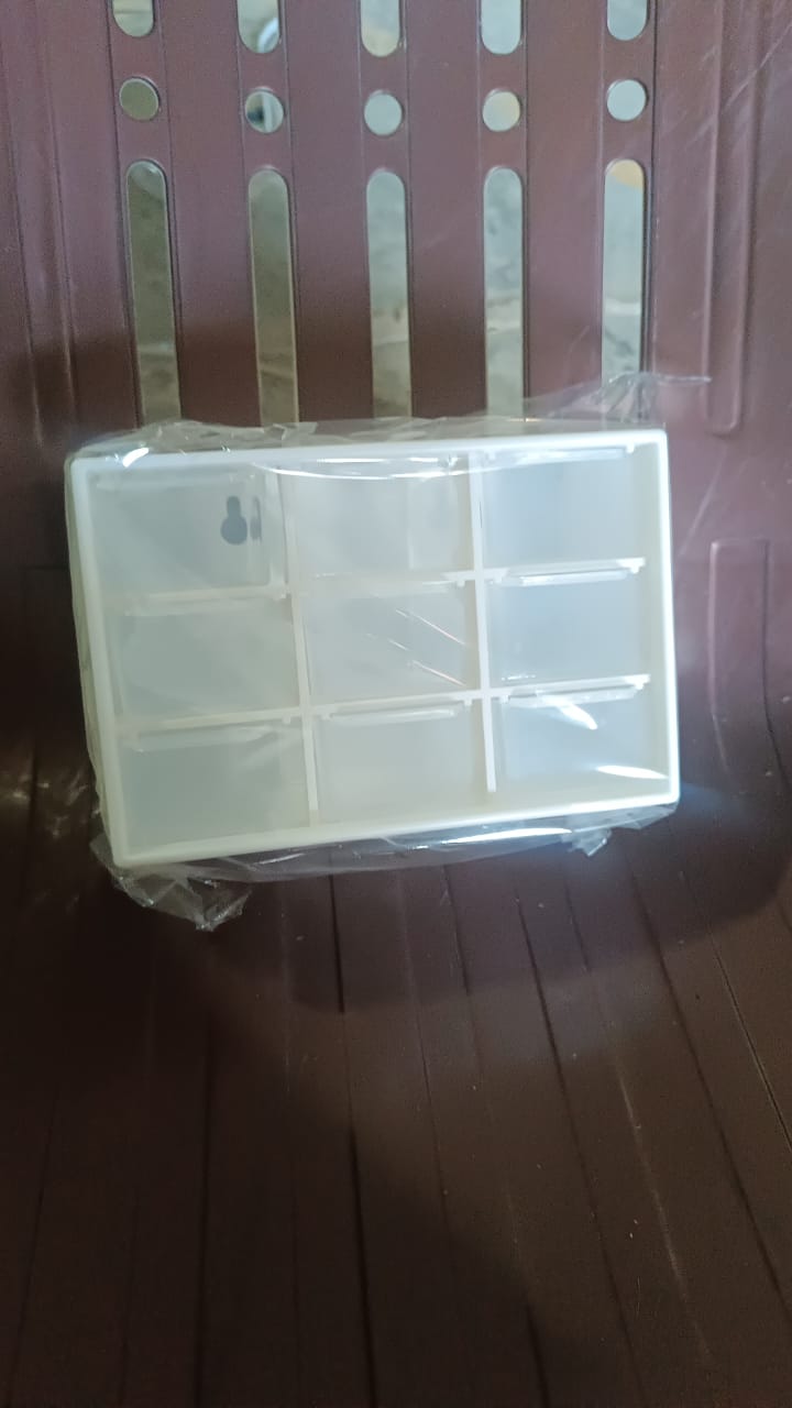 Plastic Compact Drawer Organizer for Jewellery (9 Compartment) - Bhavnagar Deodap
