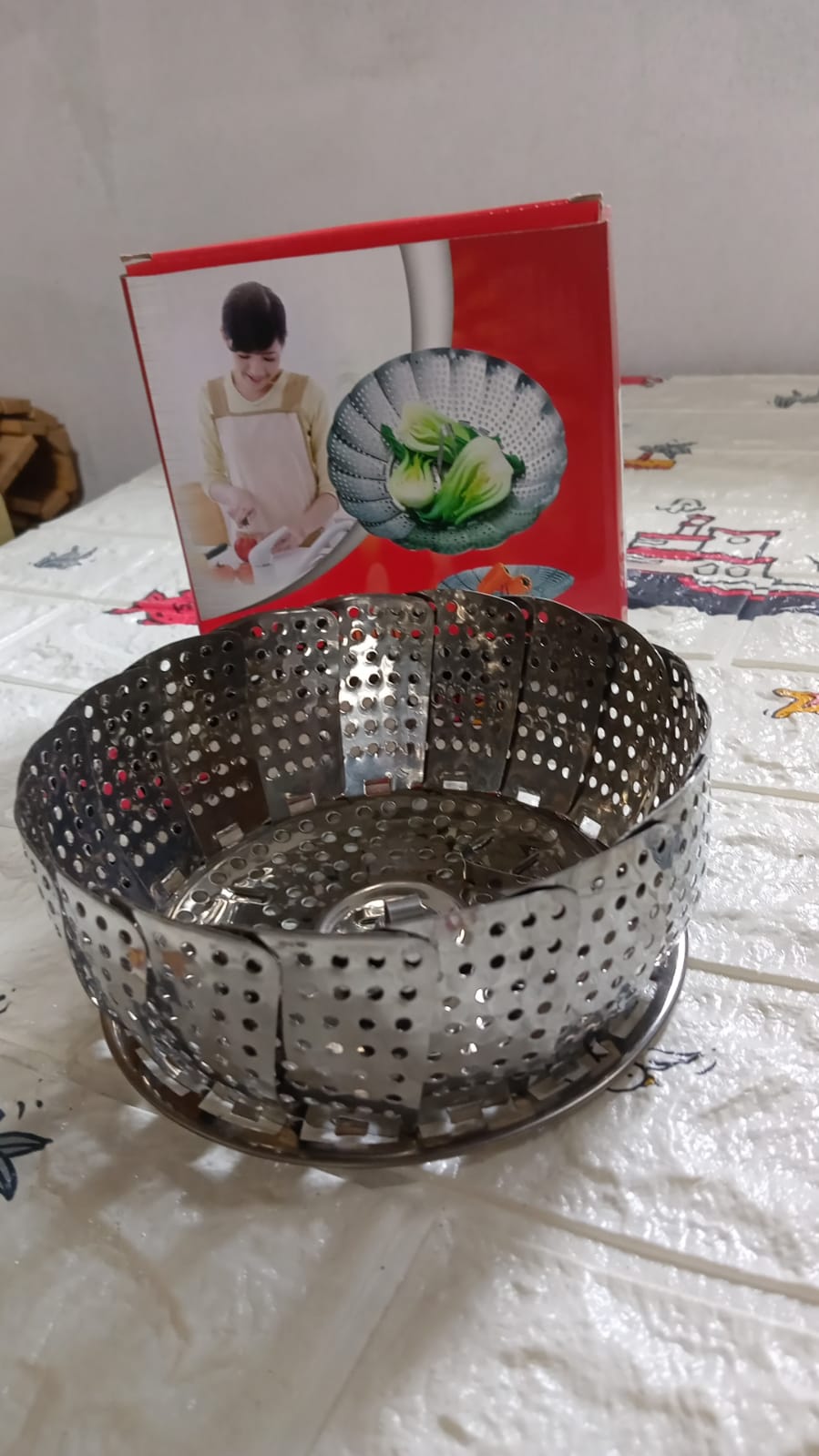 Unique Design Stainless-Steel Heaviest vegetable ,Cooking Foldable Steamer Basket for Kitchen Utensils/Dish Drying Rack/Plate Stand/ Basket - Bhavnagar Deodap