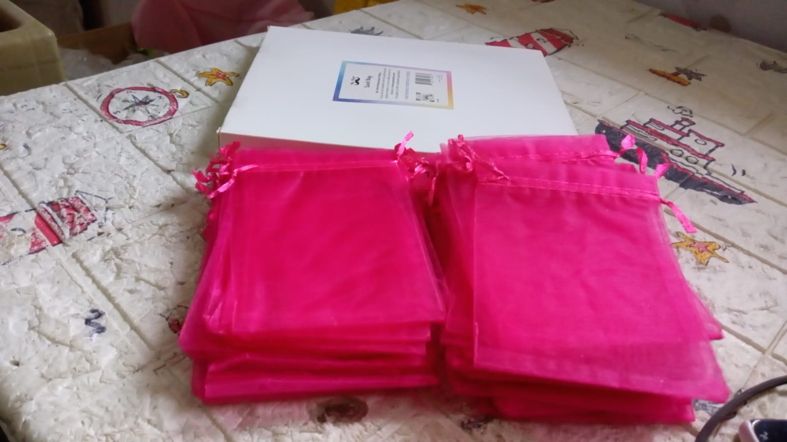 Organza Gift Bags Small Mesh Bags Drawstring Gift Bags Christmas Drawstring Organza Gift Bags, Wedding Party Festival Gift Bags (50 Pcs Set) - Bhavnagar Deodap
