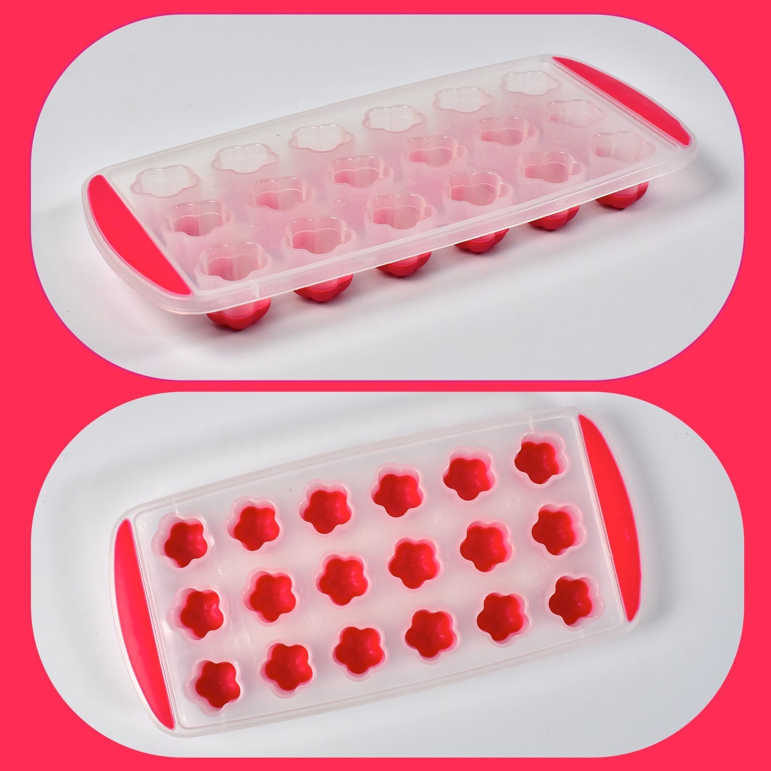 Ice Mould Flower Shape 18 Cavity Mould ice Tray Sphere ice Flower Mould Small ice Flower Tray Mini ice Cube Tray - Bhavnagar Deodap