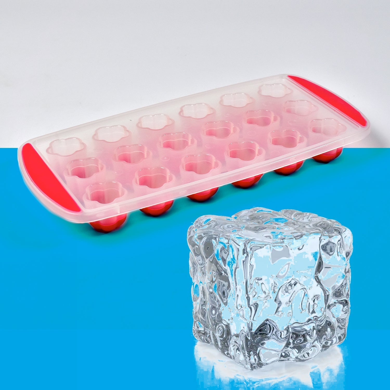 Ice Mould Flower Shape 18 Cavity Mould ice Tray Sphere ice Flower Mould Small ice Flower Tray Mini ice Cube Tray - Bhavnagar Deodap