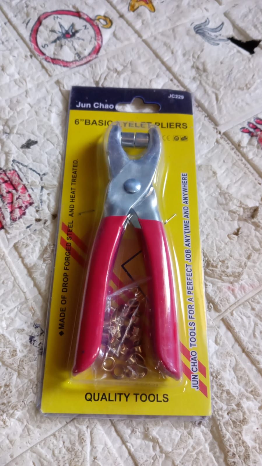 Grommet Setting Tool with 25 PCS Gold Eyelets Grommets Steel Hole Punch Setter Kit for Leather, Canvas, All Fabrics Men and Women Clothes, Shoes, Belts, Bags, Crafts - Bhavnagar Deodap