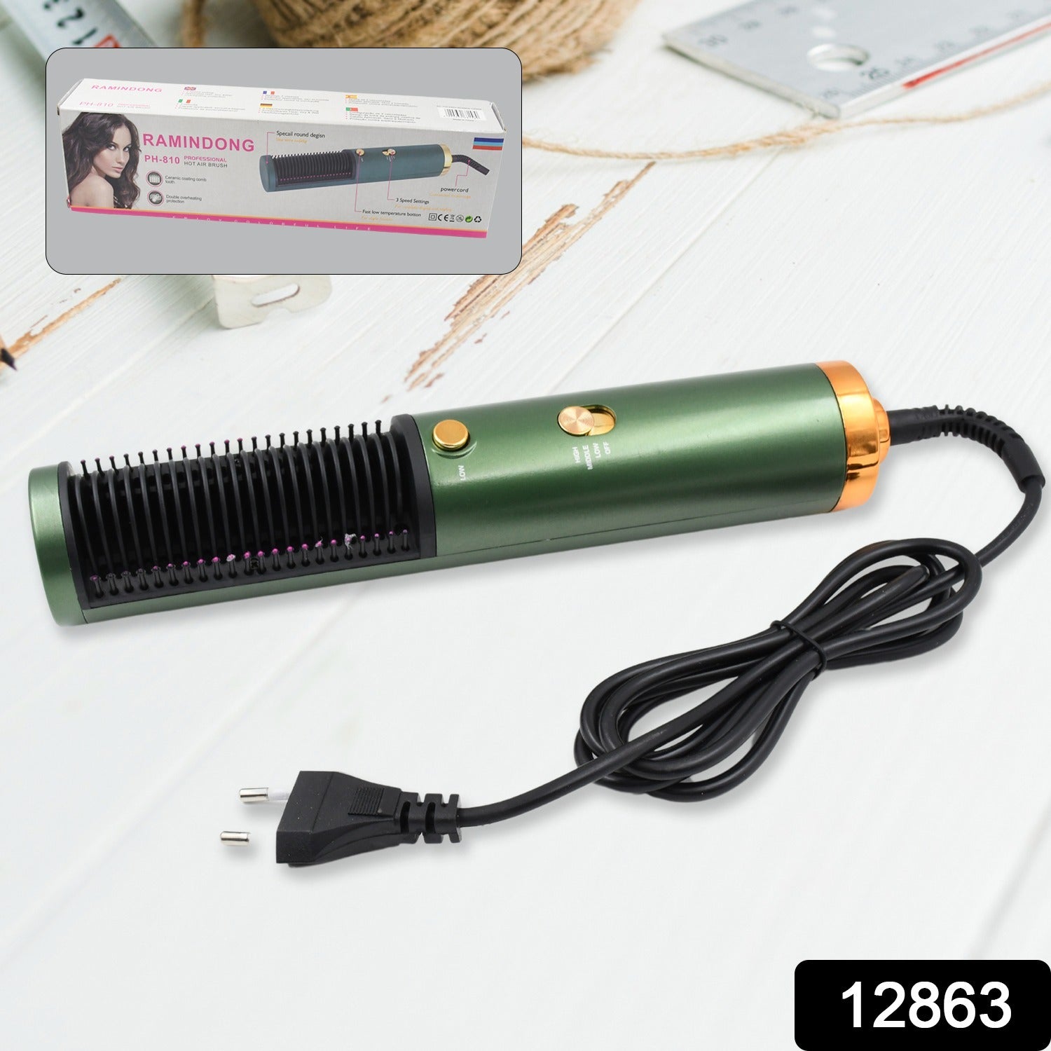 Hair Straightener Comb, Anti Scald Hot Comb Negative Ion Hair Straightener Brush Straightener 3 Gear Constant Temperature for Quick and Professional Hair Salon at Home (1200w) - Bhavnagar Deodap