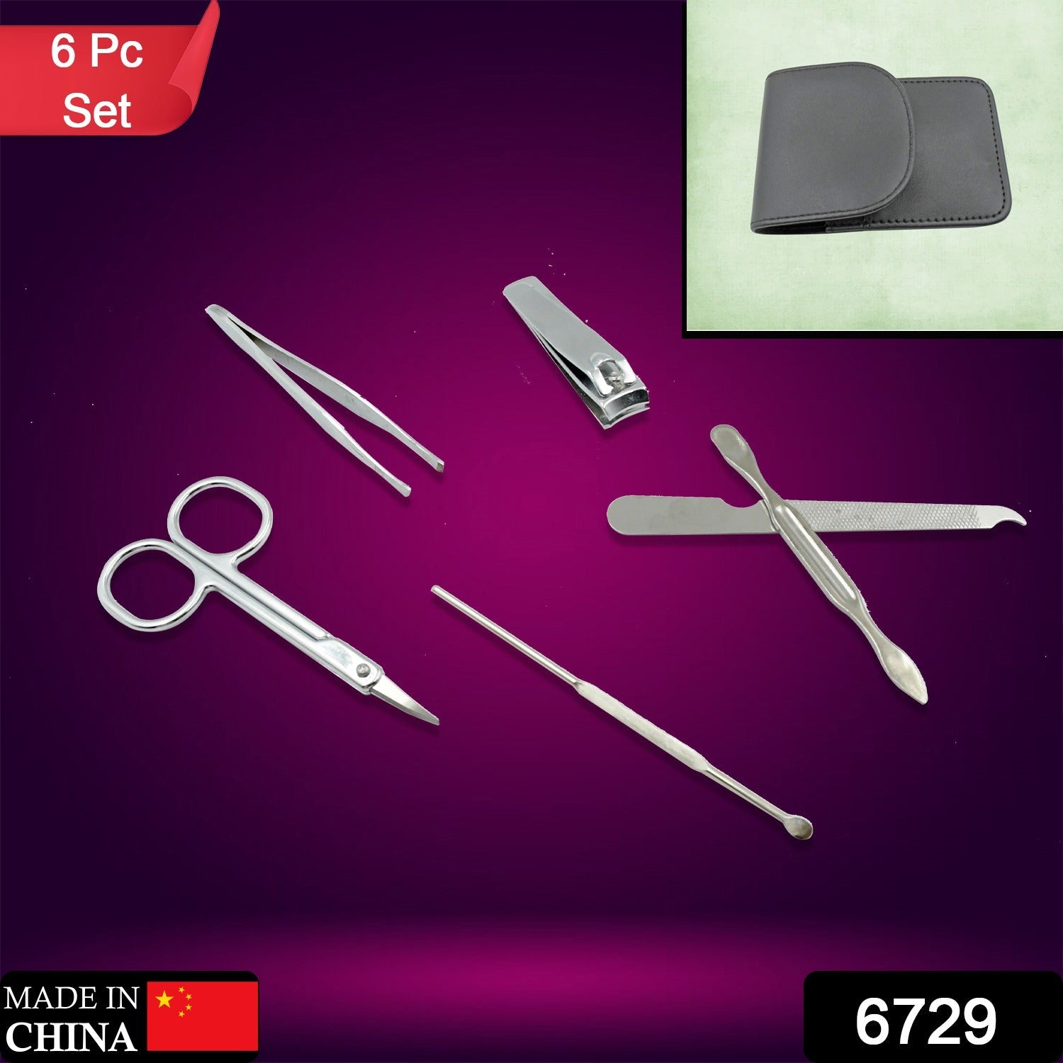 6-in-1 Professional Nail Care Kit: Clippers, Scissors & More (Travel or Home) - Bhavnagar Deodap