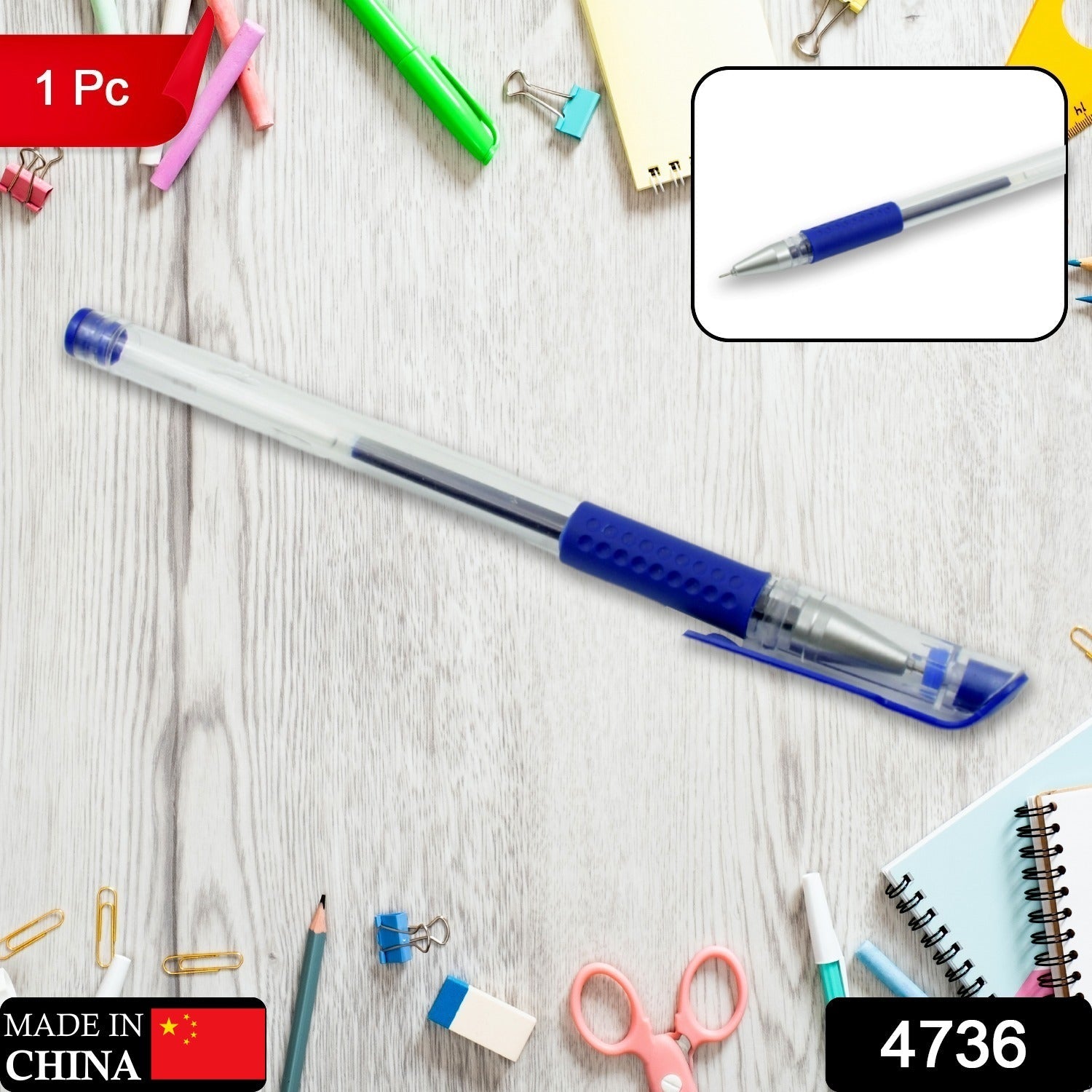 Writing Gel Pen for School Stationery Gift for Kids, Birthday Return Gift, Pen for Office, School Stationery Items for Kids (Black, Blue / 1 Pc ) - Bhavnagar Deodap