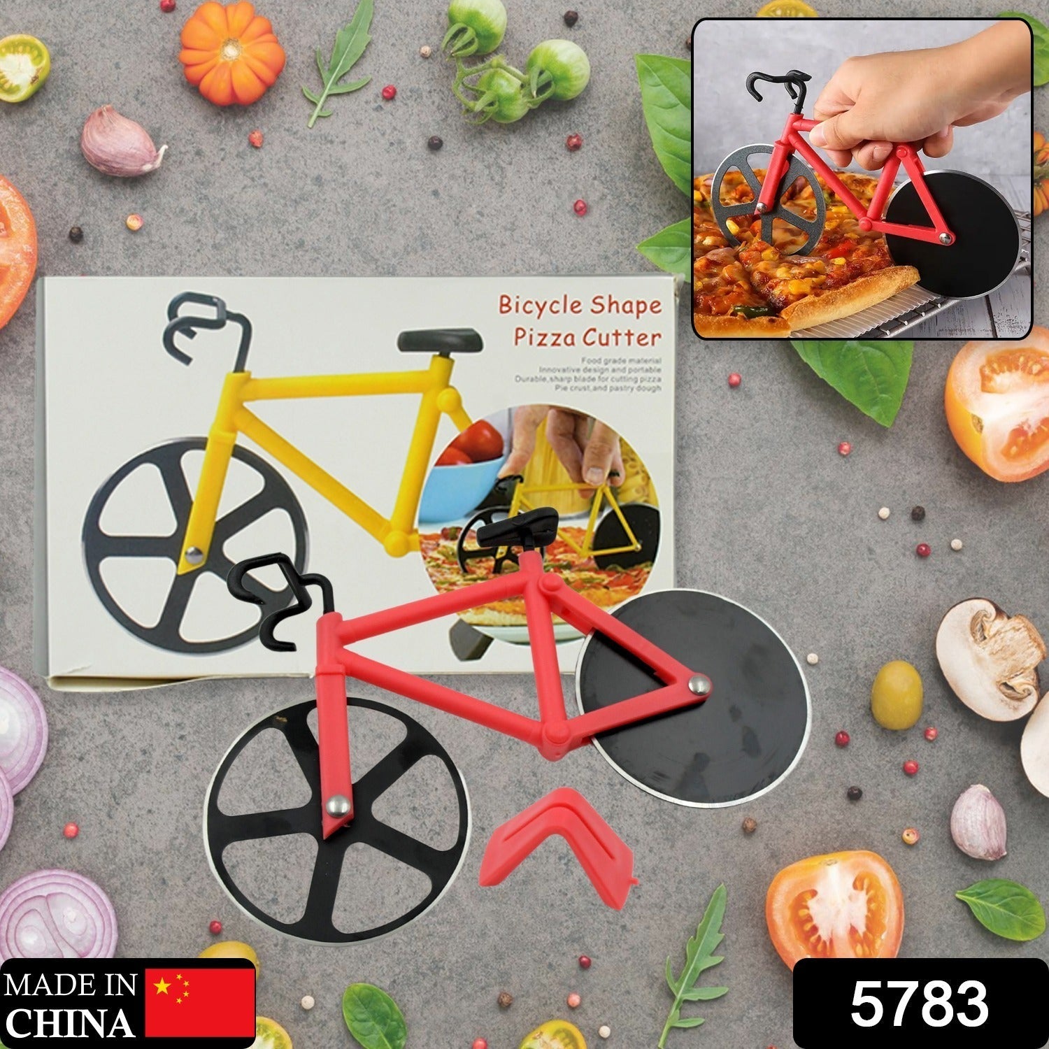 Bicycle Pizza Cutter (1 Pc): Stainless Steel, Unbreakable Handle - Bhavnagar Deodap