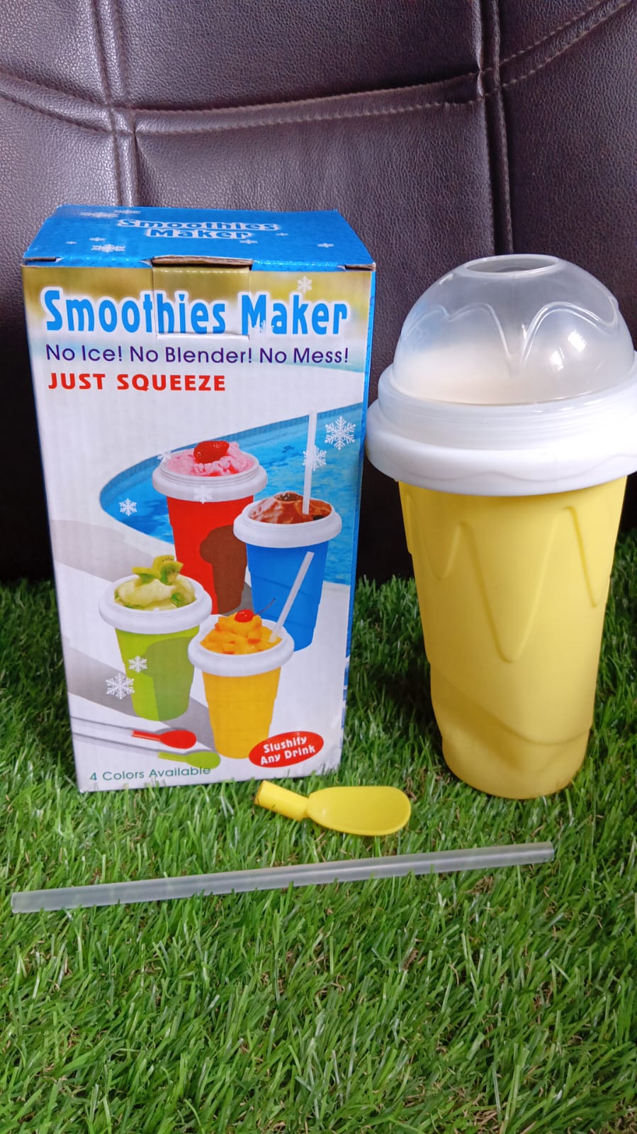 Smoothies Maker Cup, Magic Quick Frozen Smoothies Cup Cooling Cup Double Layer Squeeze Cup Slushy Maker (1 Pc) - Bhavnagar Deodap