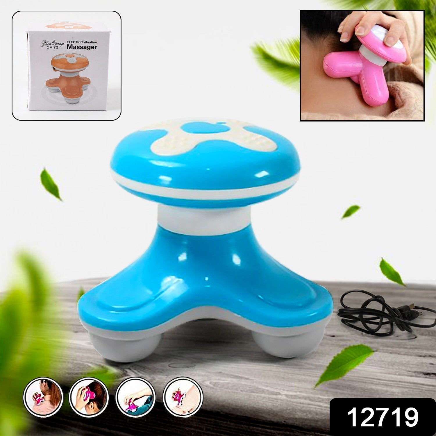 Multifunctional Mini Massager, Triangle Electric USB Massager, Automatic Switch, Relieve Fatigue, As a Gift (1 Pc / Battery Not Included) - Bhavnagar Deodap