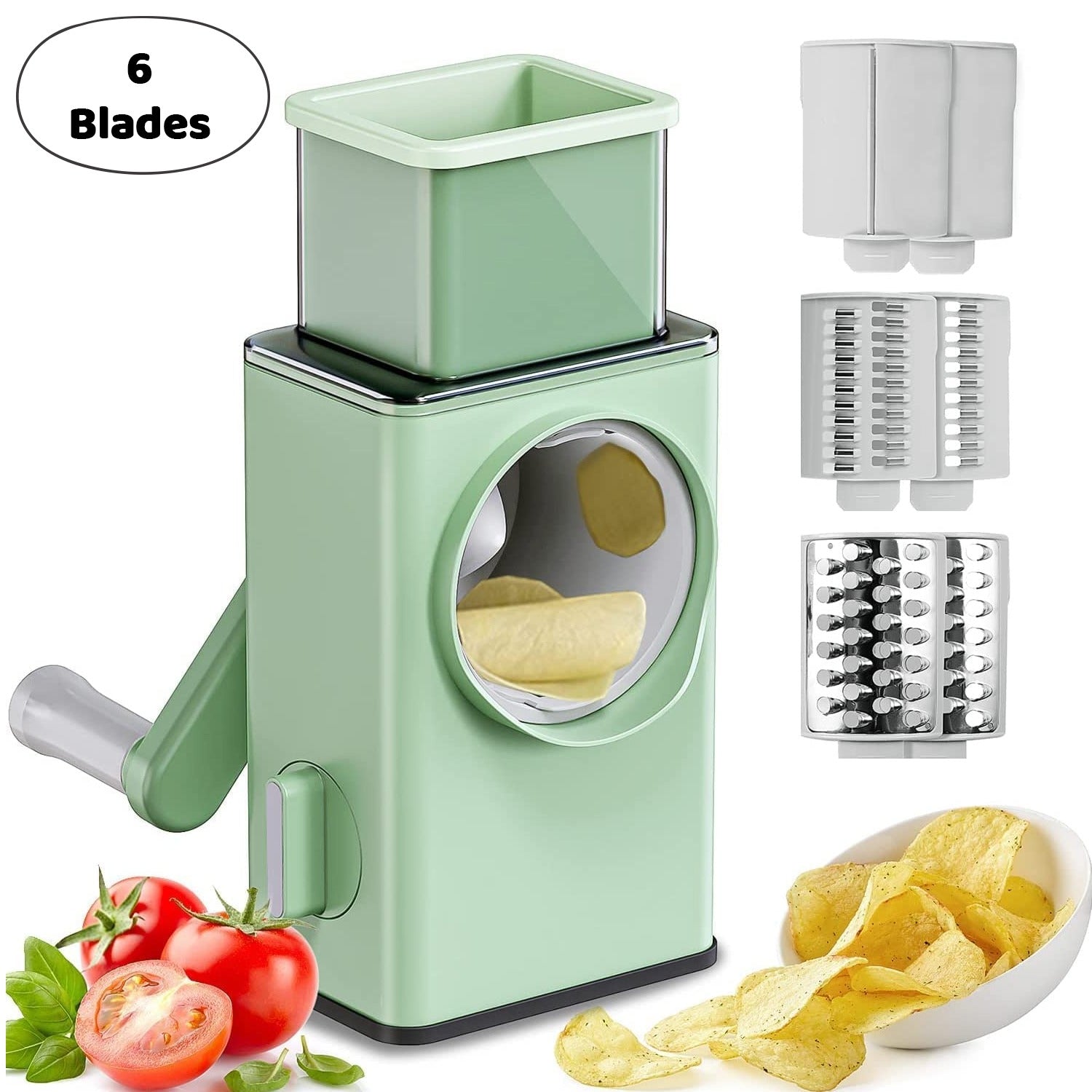 Stainless Steel Vegetable Chopper with 6 Blades - Kitchen Mandoline Slicer - Bhavnagar Deodap