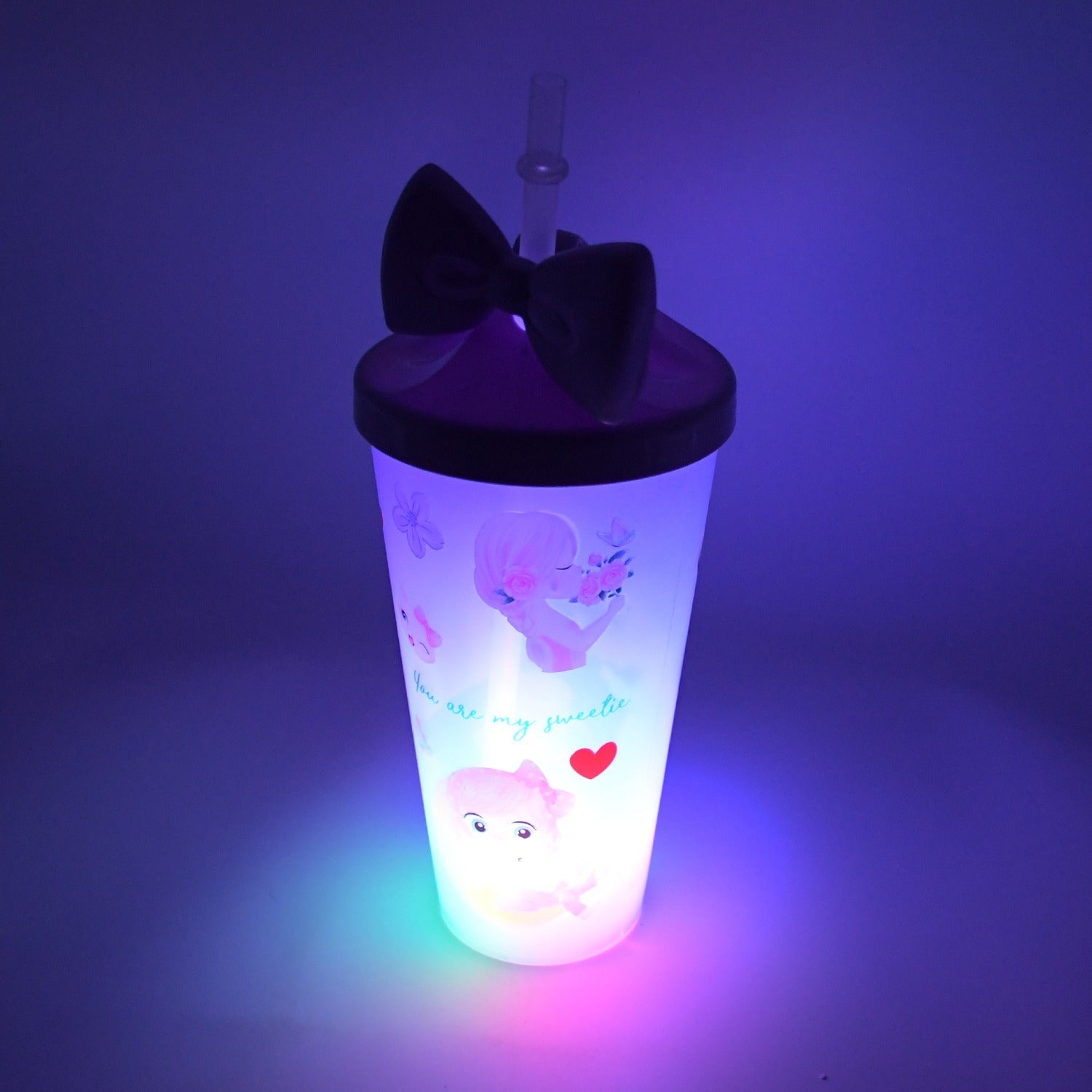Unicorn Water Bottle with Straw & Lid for Kids (With Light) - Bhavnagar Deodap