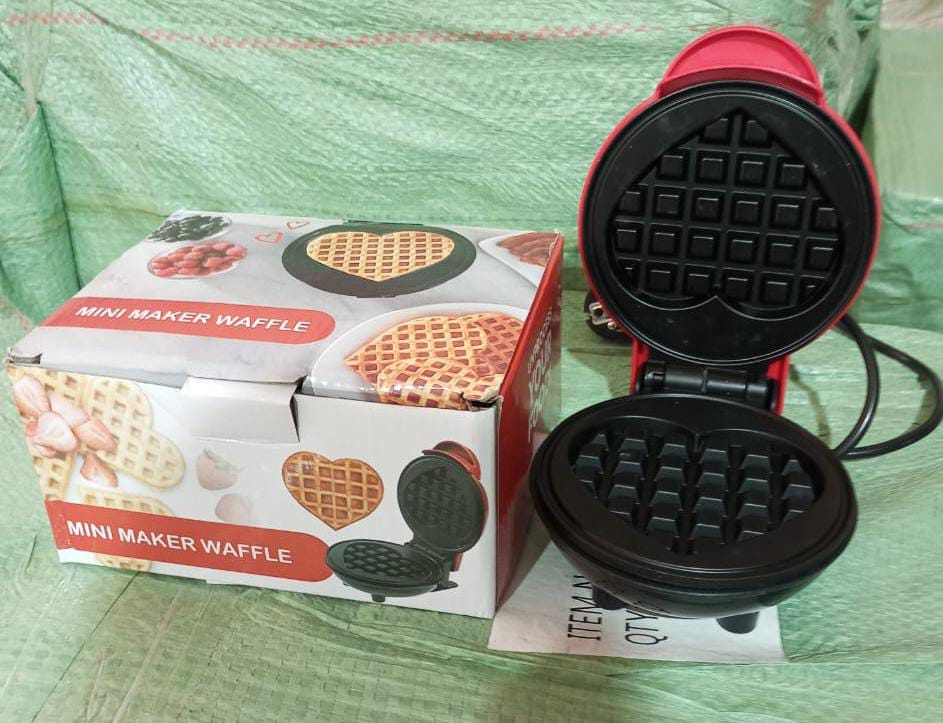 Mini Waffle Maker Machine Waffle Iron Home Appliances Kitchen Gift Easy To Clean, On-Stick Surfaces, Perfect Breakfast, Dessert, Sandwich, Pan Cakes, Paninis / Other Snacks Machine - Bhavnagar Deodap