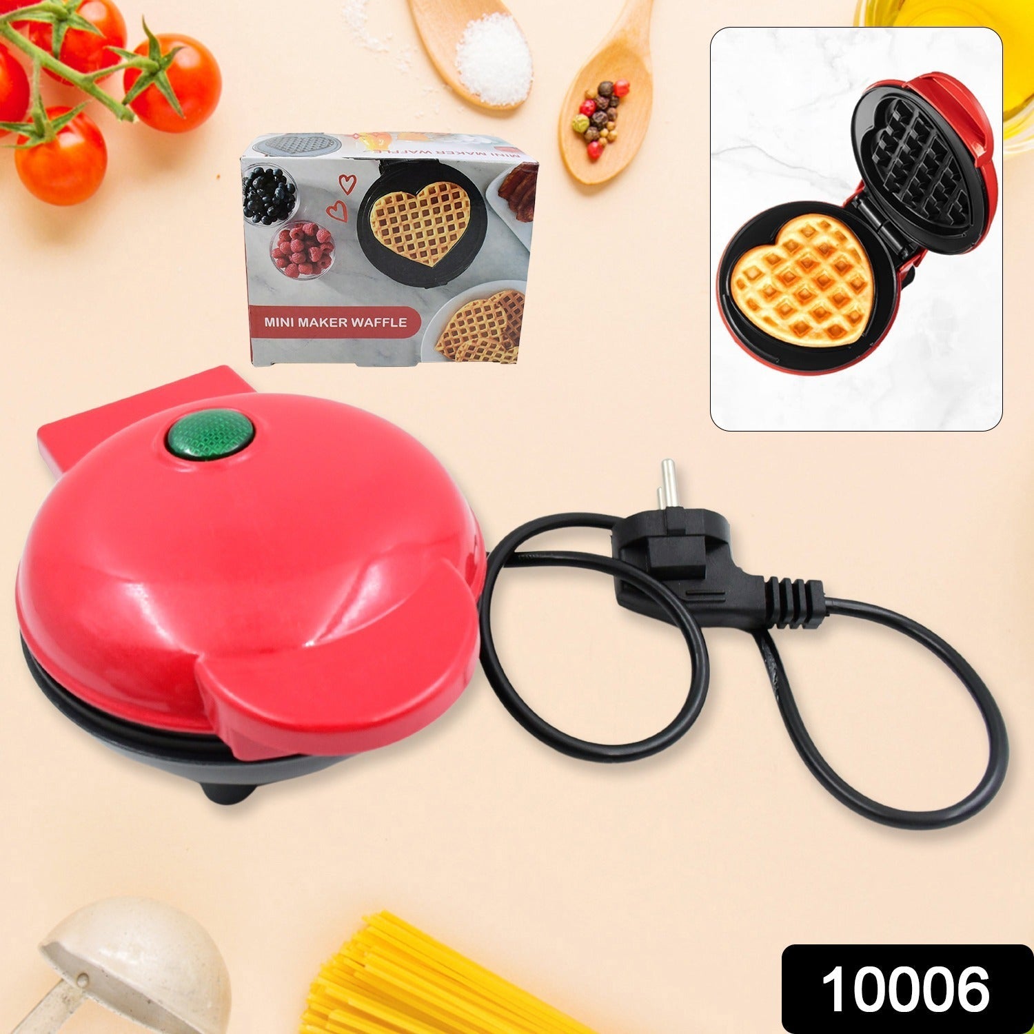 Mini Waffle Maker Machine Waffle Iron Home Appliances Kitchen Gift Easy To Clean, On-Stick Surfaces, Perfect Breakfast, Dessert, Sandwich, Pan Cakes, Paninis / Other Snacks Machine - Bhavnagar Deodap