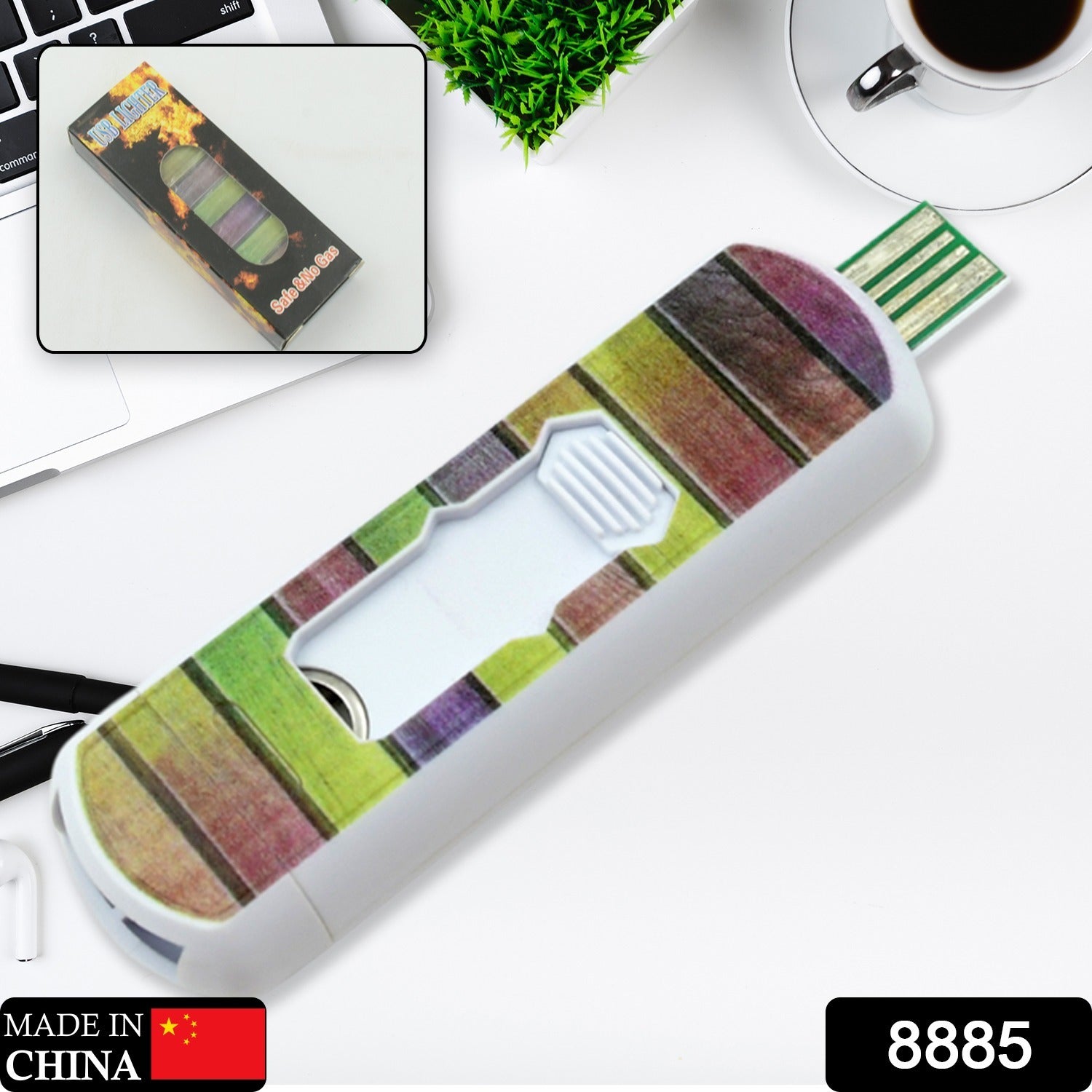 Stylish Electric USB Lighter for Men & Women, Regular Cigarettes Portable USB Rechargeable Flameless, Coil Slim Cigarette Lighter with Charging Cable, Windproof E lighter, Lighter for Smoking (1 Pc ) - Bhavnagar Deodap