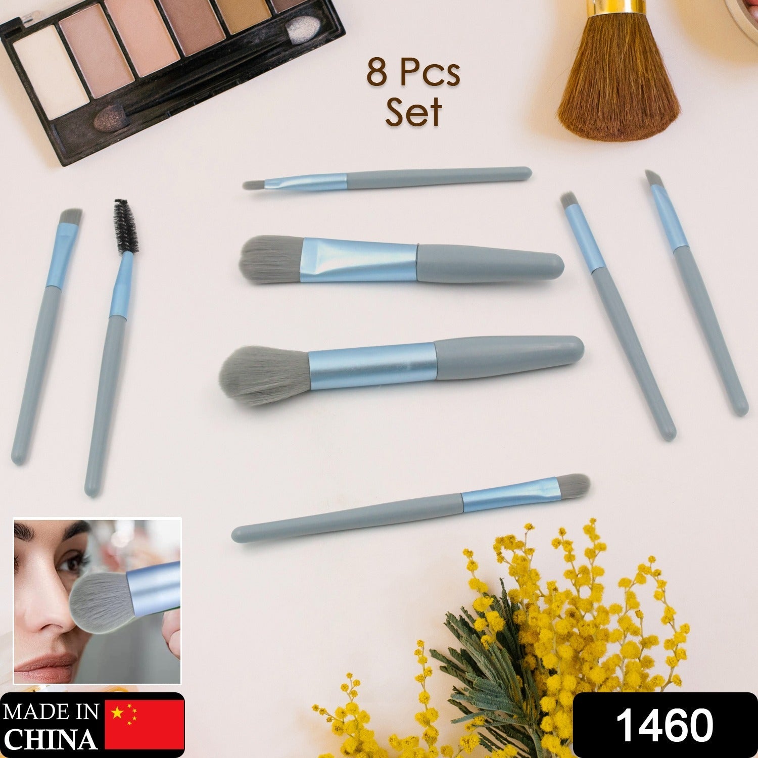 8 PCS Mini Makeup Brush Set with Case, Portable Foundation Brush Kit Travel, Premium Synthetic Bristles Cosmetic Brush Set for Powder Blending Blush Eyeshadow Lipstick (Mix Color 8 Pcs Set) - Bhavnagar Deodap
