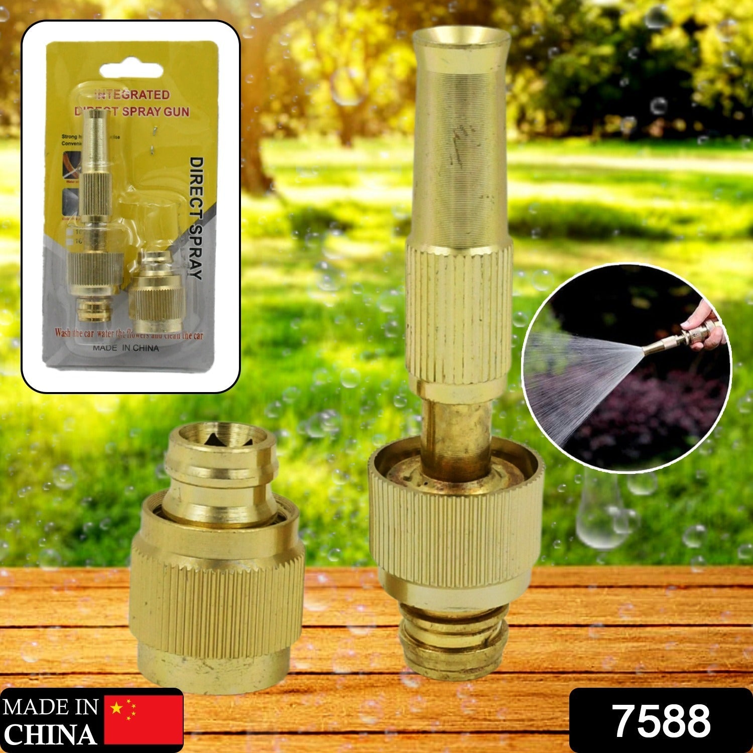 water spray nozzle for water pipe booster nozzle for car wash nozzle with high pressure water adjustable brass nozzle water spray gun for gardening watering tools - Bhavnagar Deodap