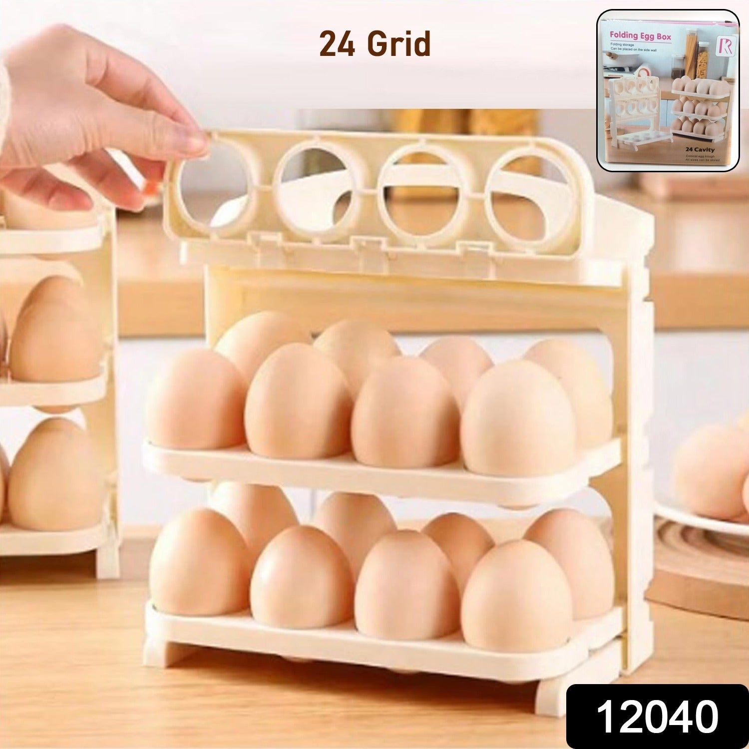 24 Grid Egg Storage Box (1 Pc)