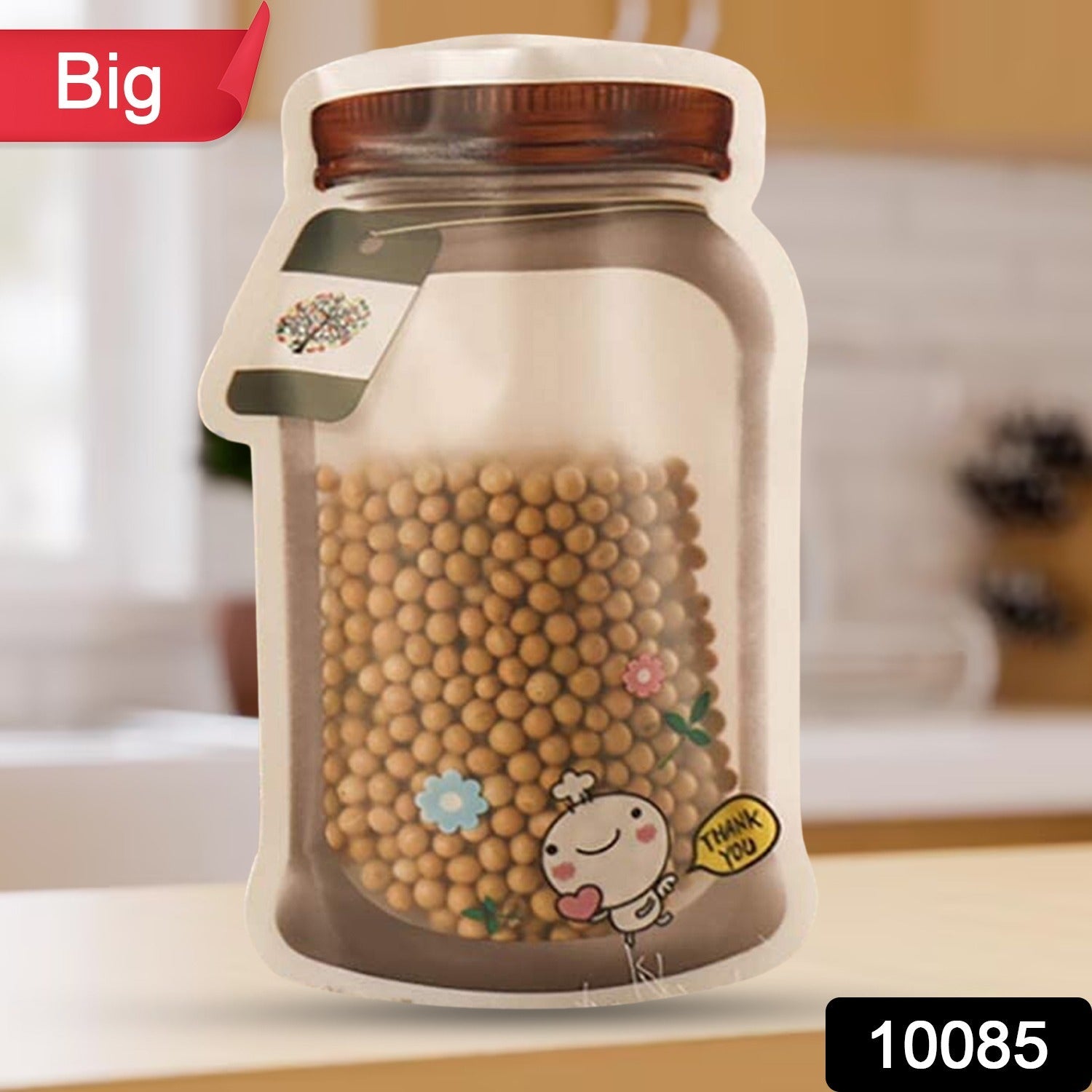 Plastic Transparent Big Jar Shaped Pouch With Zipper (1 Pc) - Bhavnagar Deodap