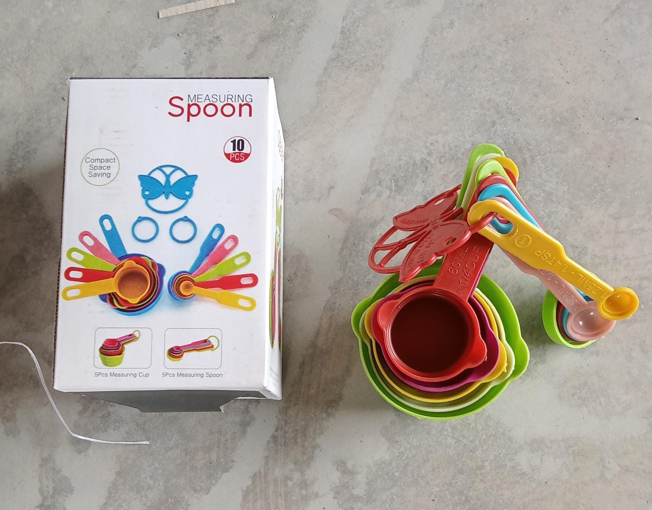 10Pcs Plastic Measuring Spoons and Cups Set for Home Kitchen Cooking. - Bhavnagar Deodap