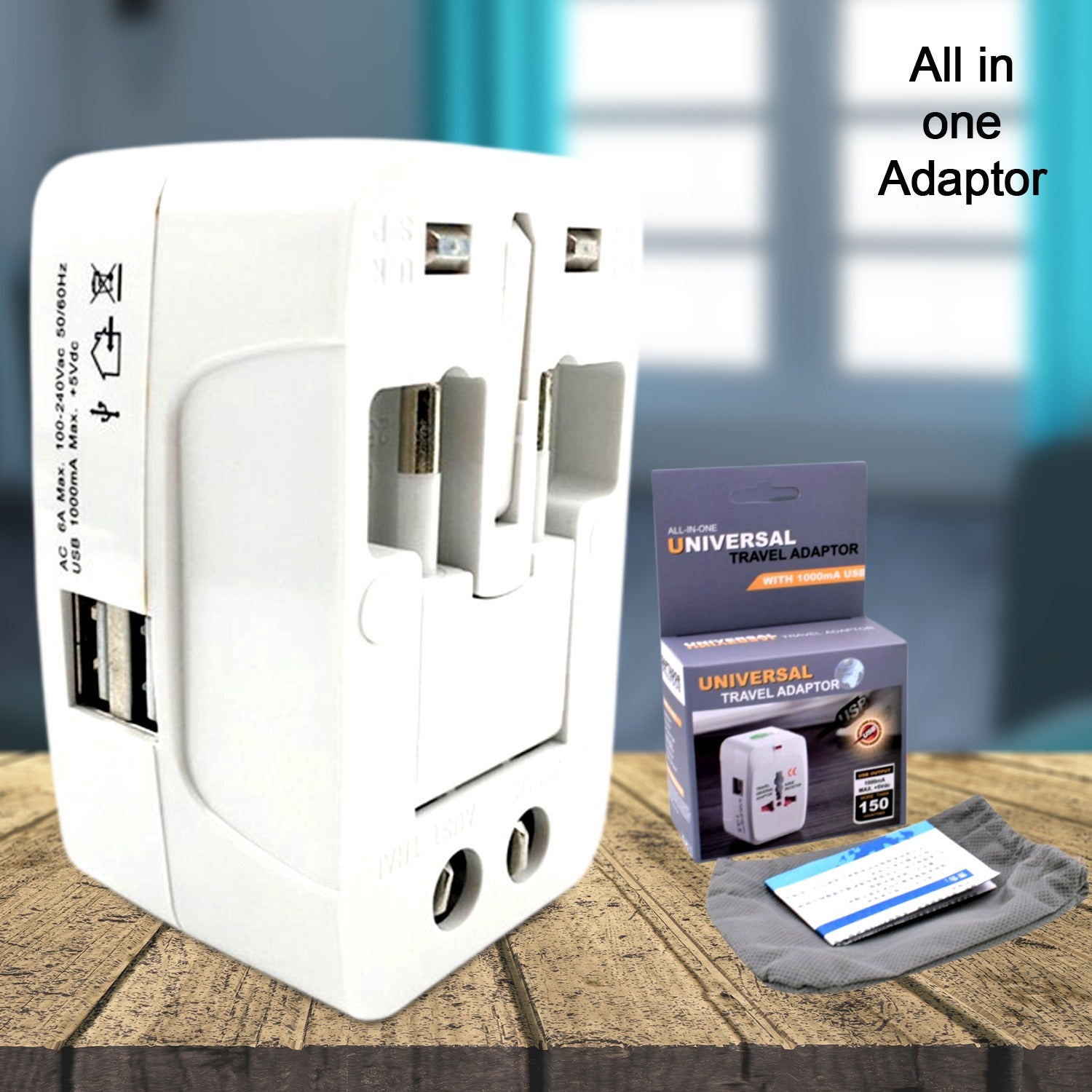 All-in-One Universal Worldwide Travelling AC Adaptor Plug (AU / UK / US / EU) International Power Charger Electric USB Power Plug Socket Adapter Converter (1 Pc) - Bhavnagar Deodap