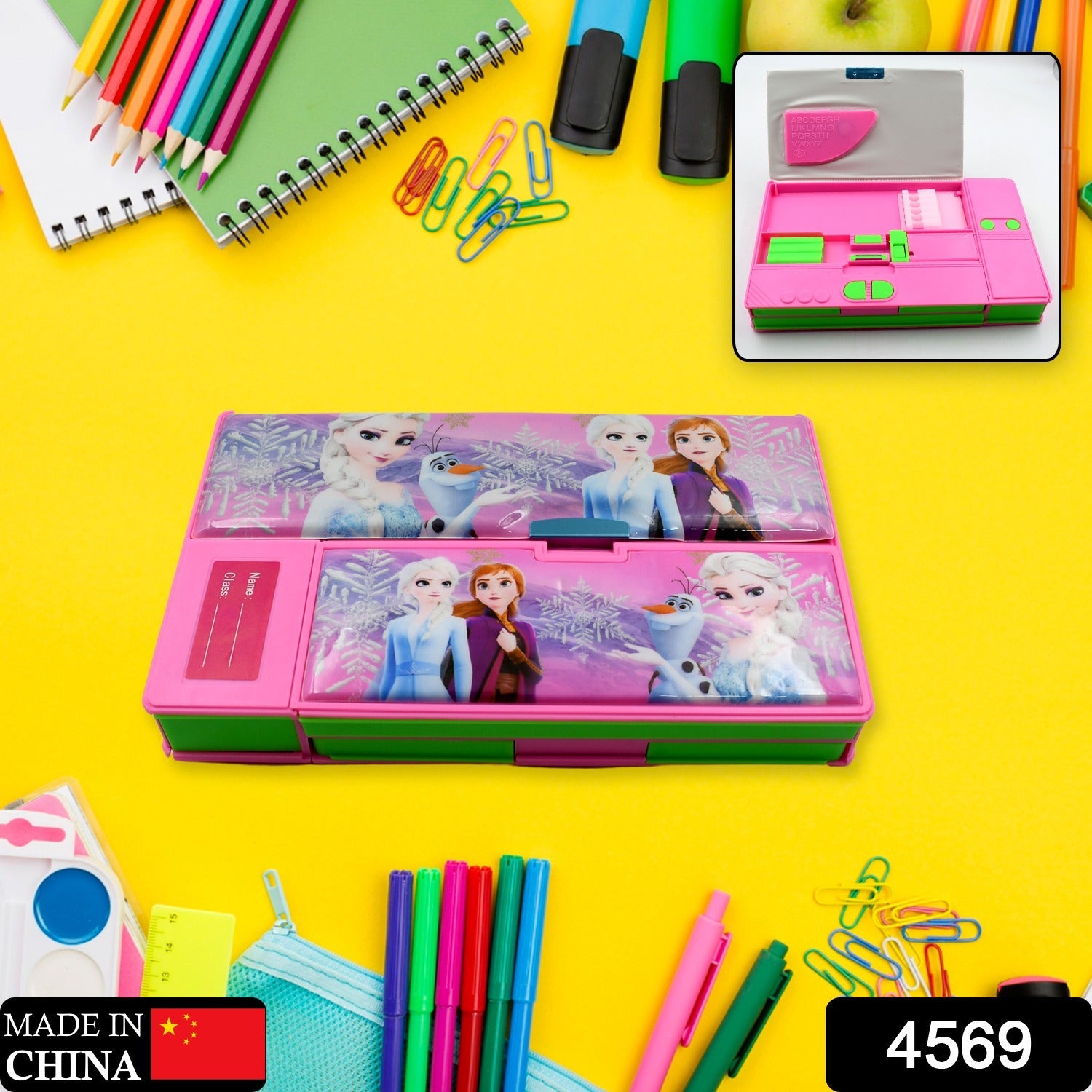 Multi Purpose Gadget Jumbo Pencil Box Compass With Calculator Jumbo 2 Side Slot Geometry Box Compass Use School , Traveling & Studio - Bhavnagar Deodap