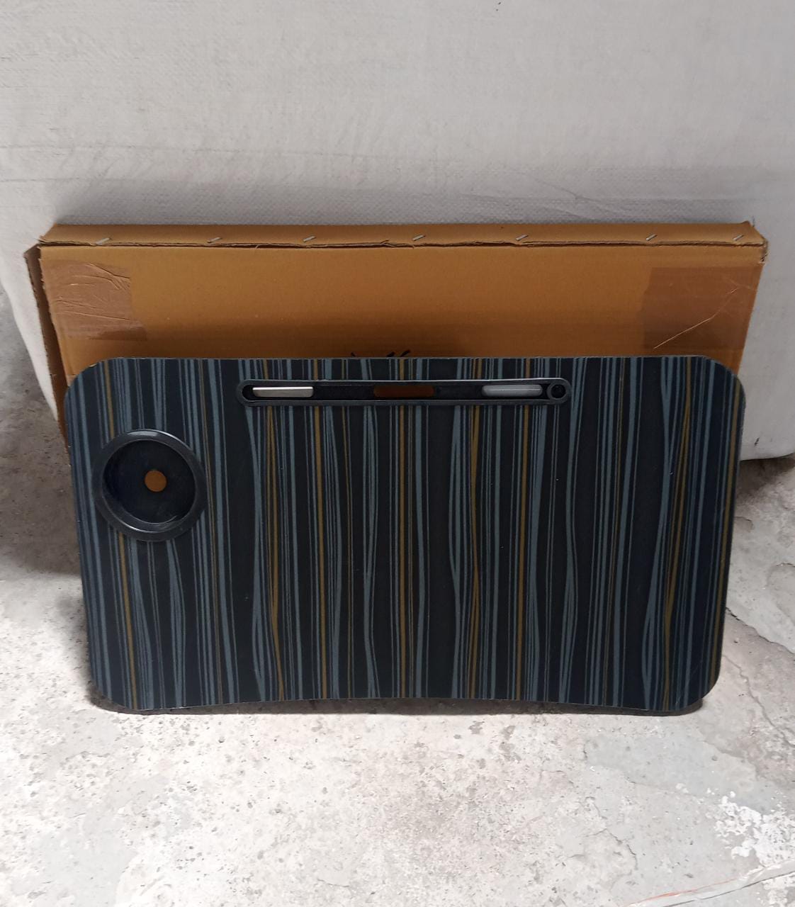 FOLDABLE BED STUDY TABLE PORTABLE MULTIFUNCTION LAPTOP TABLE LAPDESK FOR CHILDREN BED FOLDABLE TABLE WORK OFFICE HOME WITH TABLET SLOT & CUP HOLDER - Bhavnagar Deodap