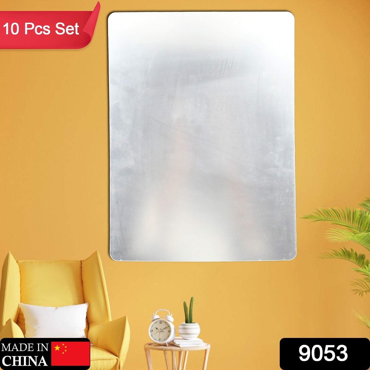 10PC BIG SQUARE ADHESIVE-BATHROOM-MIRROR-WALL - Bhavnagar Deodap