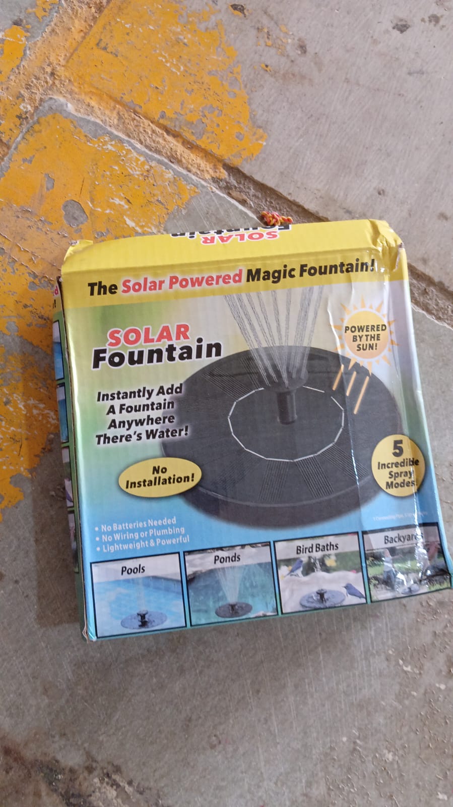 Fast Fountain by Pocket Hose - Solar-Powered - Instantly Adds a Water Feature Virtually Anywhere - 5 Spray Modes - No Installation or Batteries Required - Great for Bird Baths, Pools, Pond & More (1 Pc) - Bhavnagar Deodap