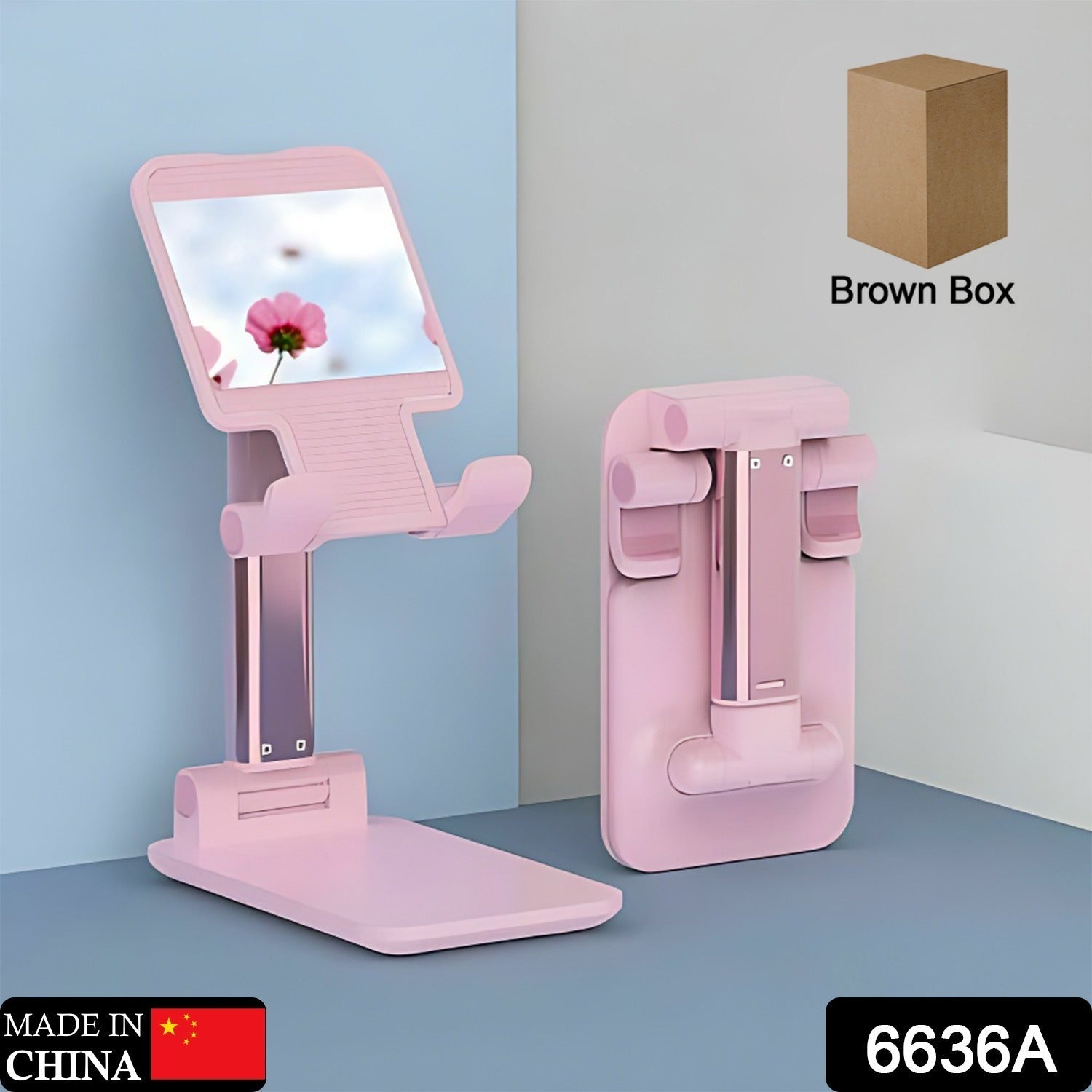 DESKTOP CELL PHONE STAND PHONE HOLDER WITH MIRROR FULL 3-WAY ADJUSTABLE PHONE STAND FOR DESK HEIGHT + ANGLES PERFECT AS DESK ORGANIZERS AND ACCESSORIES - Bhavnagar Deodap