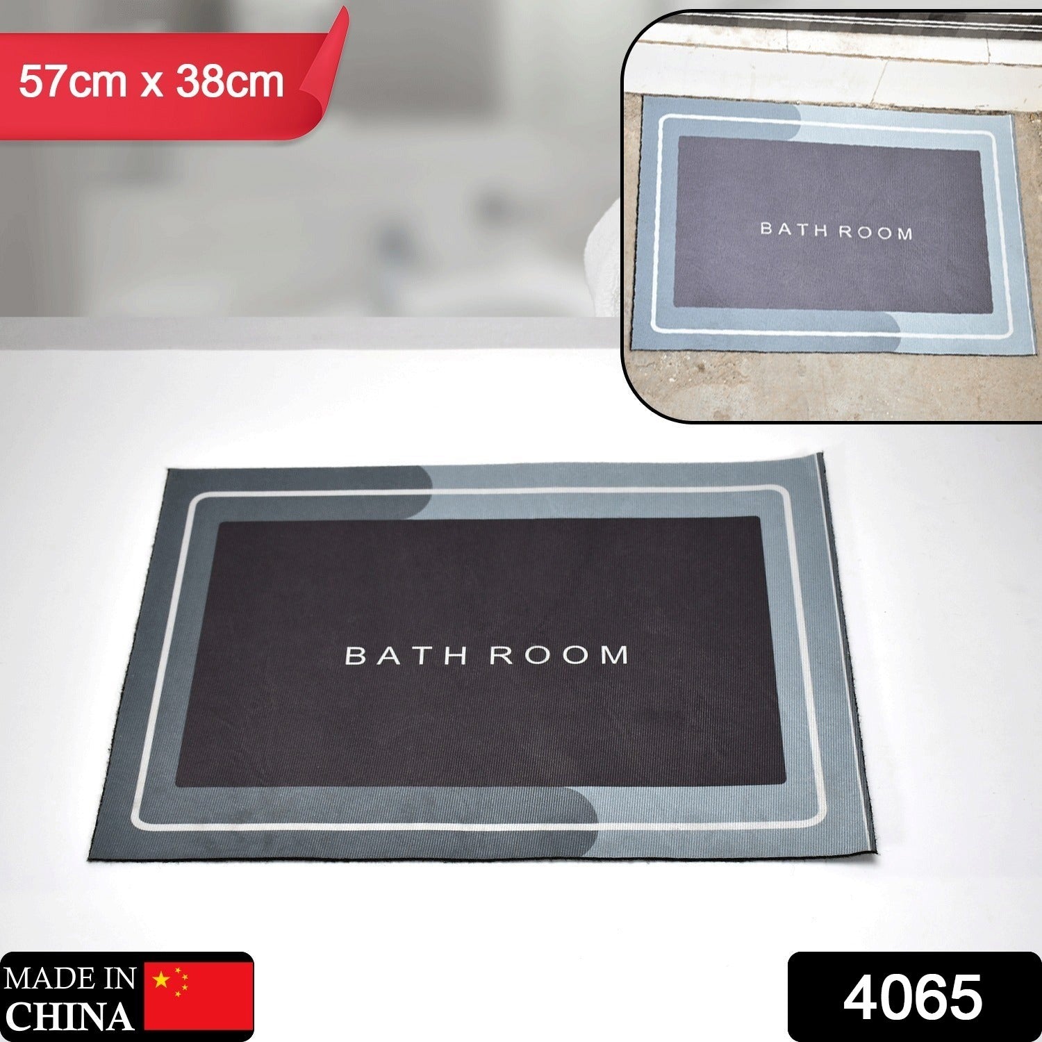 Square Bathroom mat Water Absorbent mats Diatomite Door Mat Anti-Slip Bath Mat Quick Drying Absorbent mat for Home, Kitchen (57x38cm) - Bhavnagar Deodap