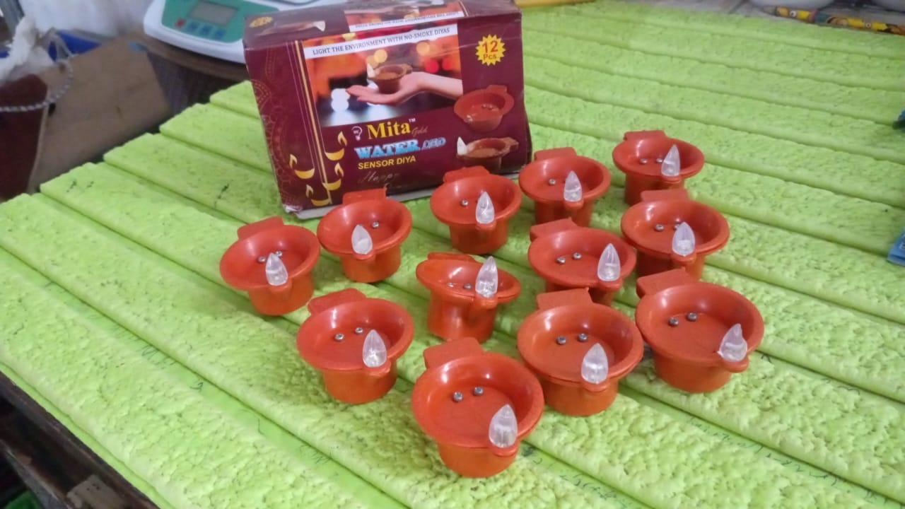 Water Sensor Diyas for Diwali Decoration (12 Pcs Set)