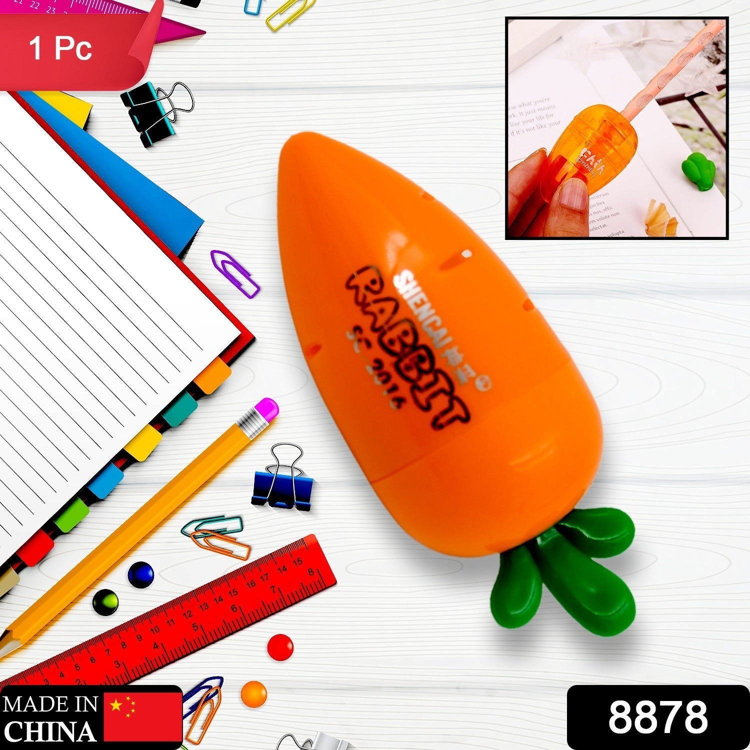 Student Pencil Sharpener Cartoon Simple Carrot Pencil Sharpener Suitable for Students, Children, School, Stationery (1 Pc) - Bhavnagar Deodap