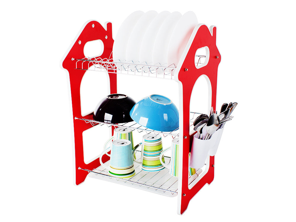 Dish Rack for Kitchen 3 Layer Dish Drainer Rack Stainless Steel Crockery Holder Cutlery Plate Holder Glass Utensils Storage Organize - Bhavnagar Deodap