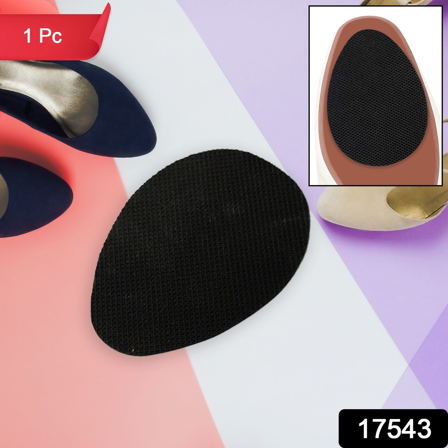 Non-Slip Shoe Pads, Rubber Shoe Sole Protector Pads, Self-Adhesive Shoe Grips Pads Stickers Non Skid for Ladies Shoes, High Heels, Boots - Bhavnagar Deodap