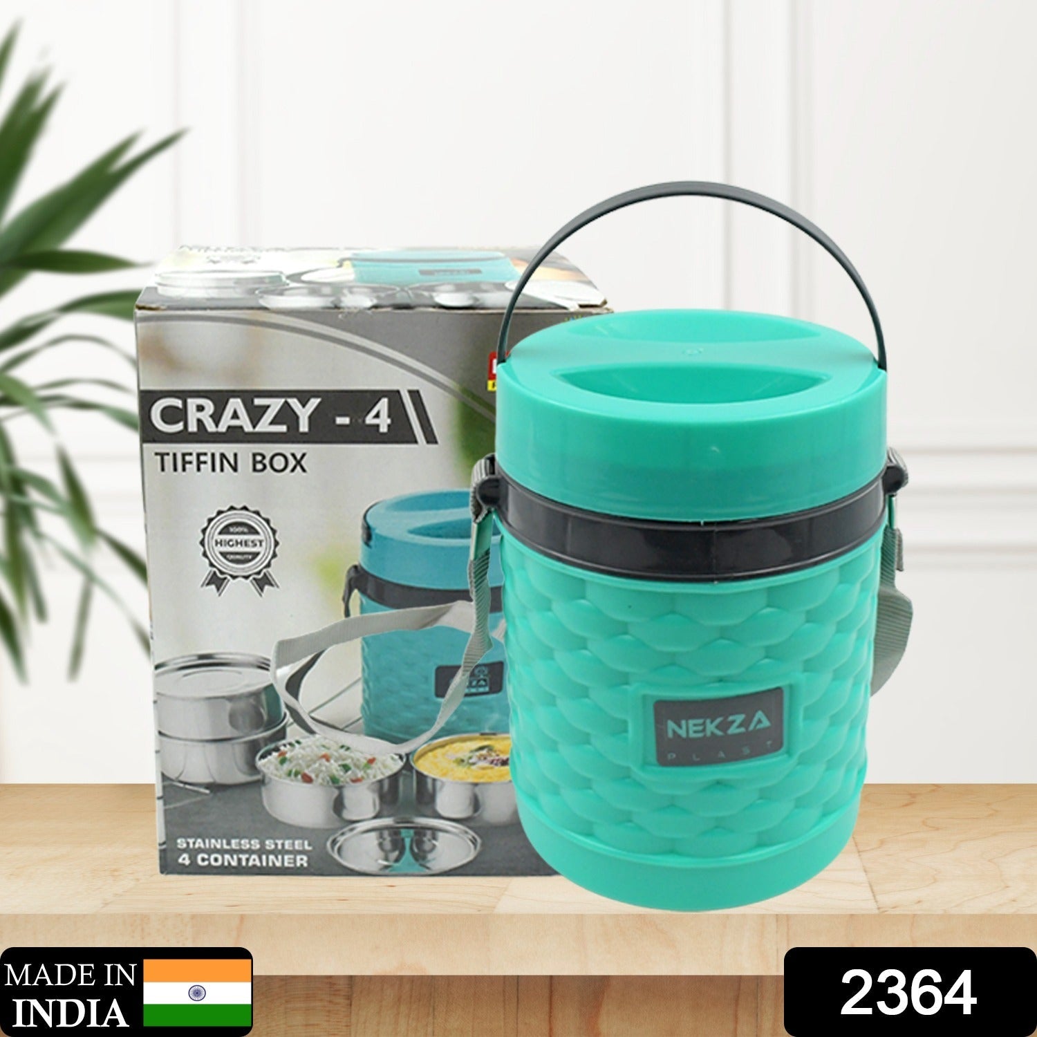 Double Wall Insulated Tiffin with Handle (1 Pc): Stackable, Hot Food Container - Bhavnagar Deodap