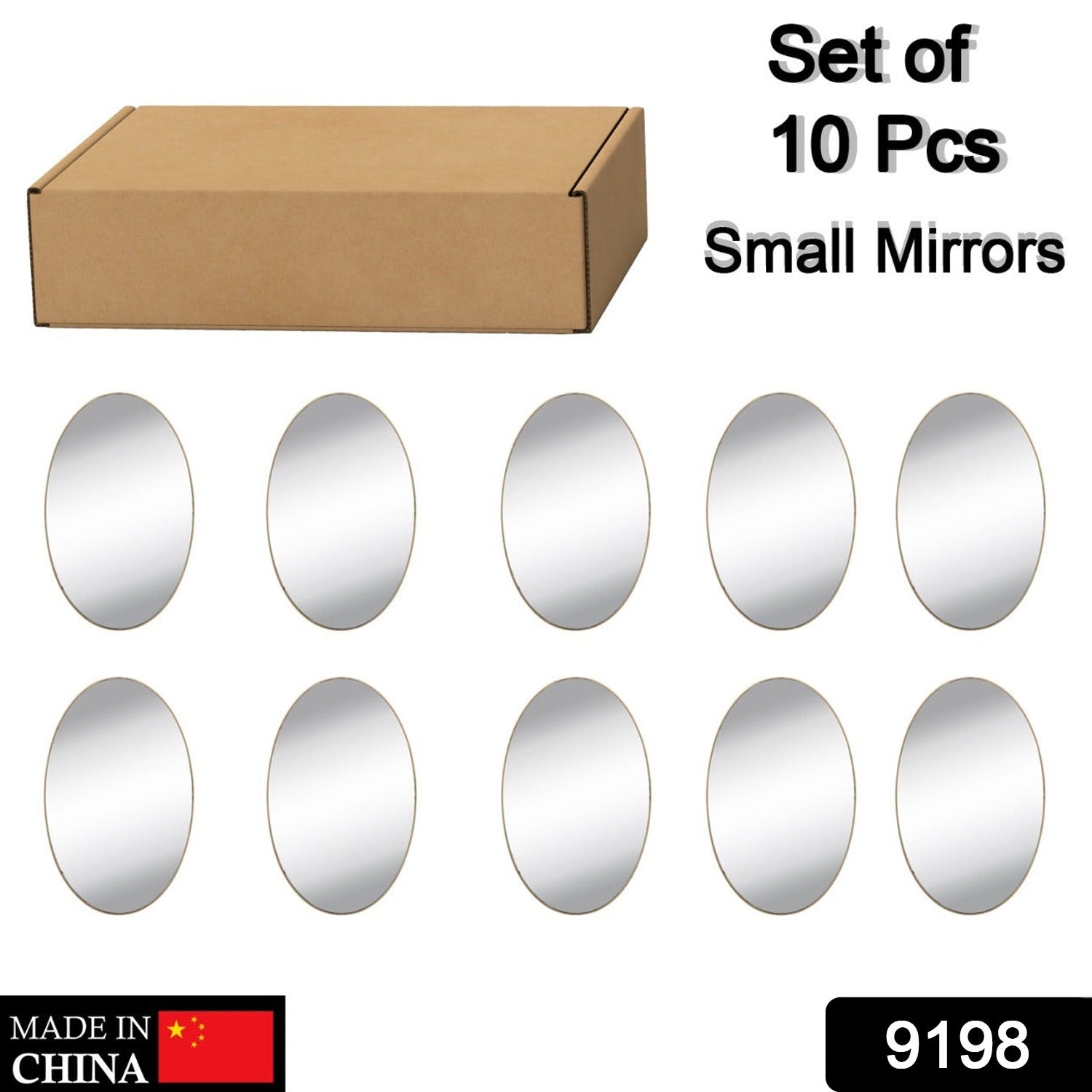 SMALL OVAL FRAME LESS MIRROR WALL STICKER FOR DRESSING - Bhavnagar Deodap