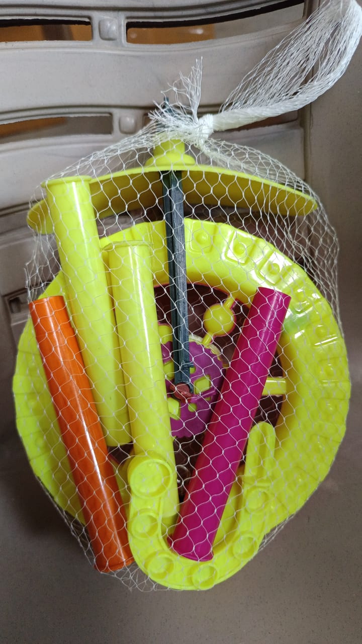 Plastic Single Wheel Push Run toy with handle and two lights on wheel. push toy for Kids. - Bhavnagar Deodap