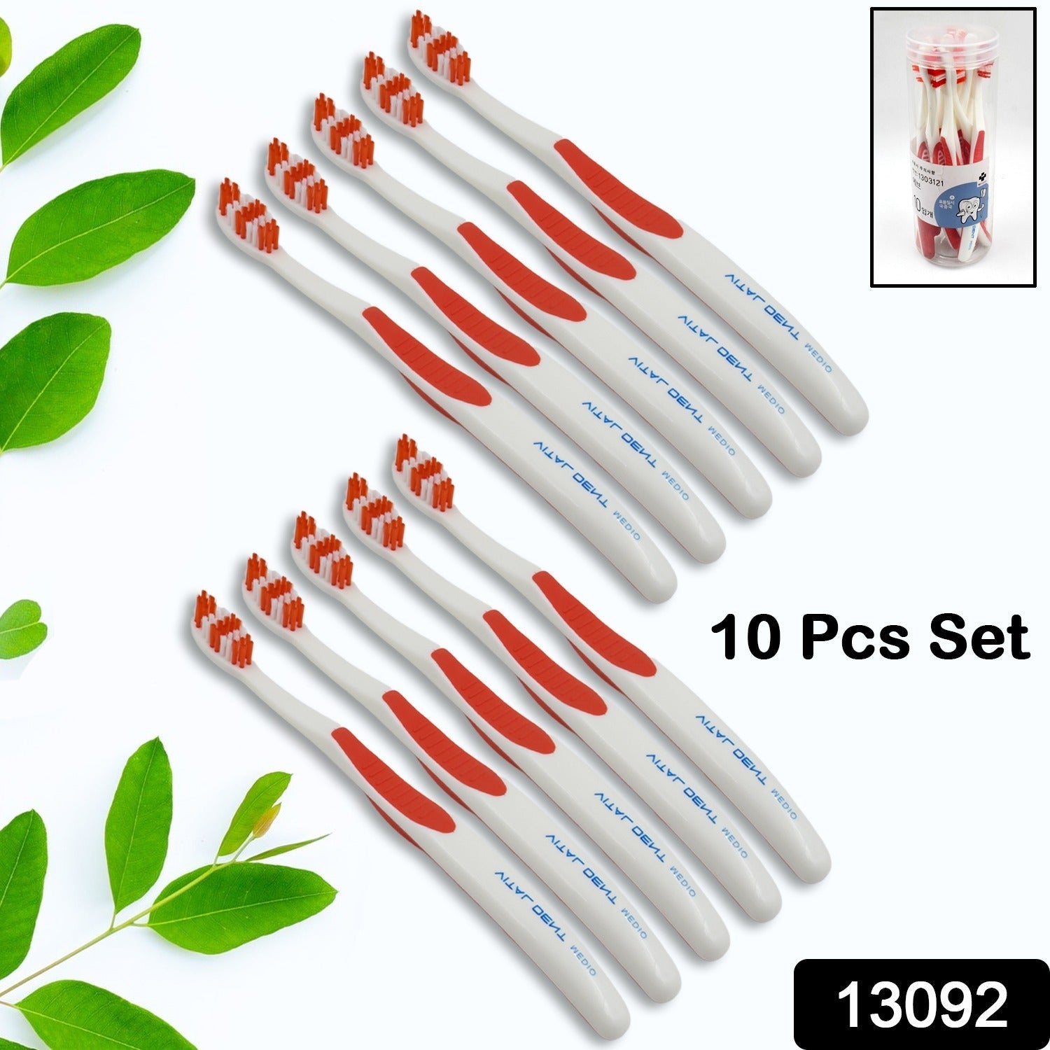 Soft Toothbrush With Plastic Round Box for Men and Women, Kids, Adults Plastic Toothbrush (10 pcs Set) - Bhavnagar Deodap