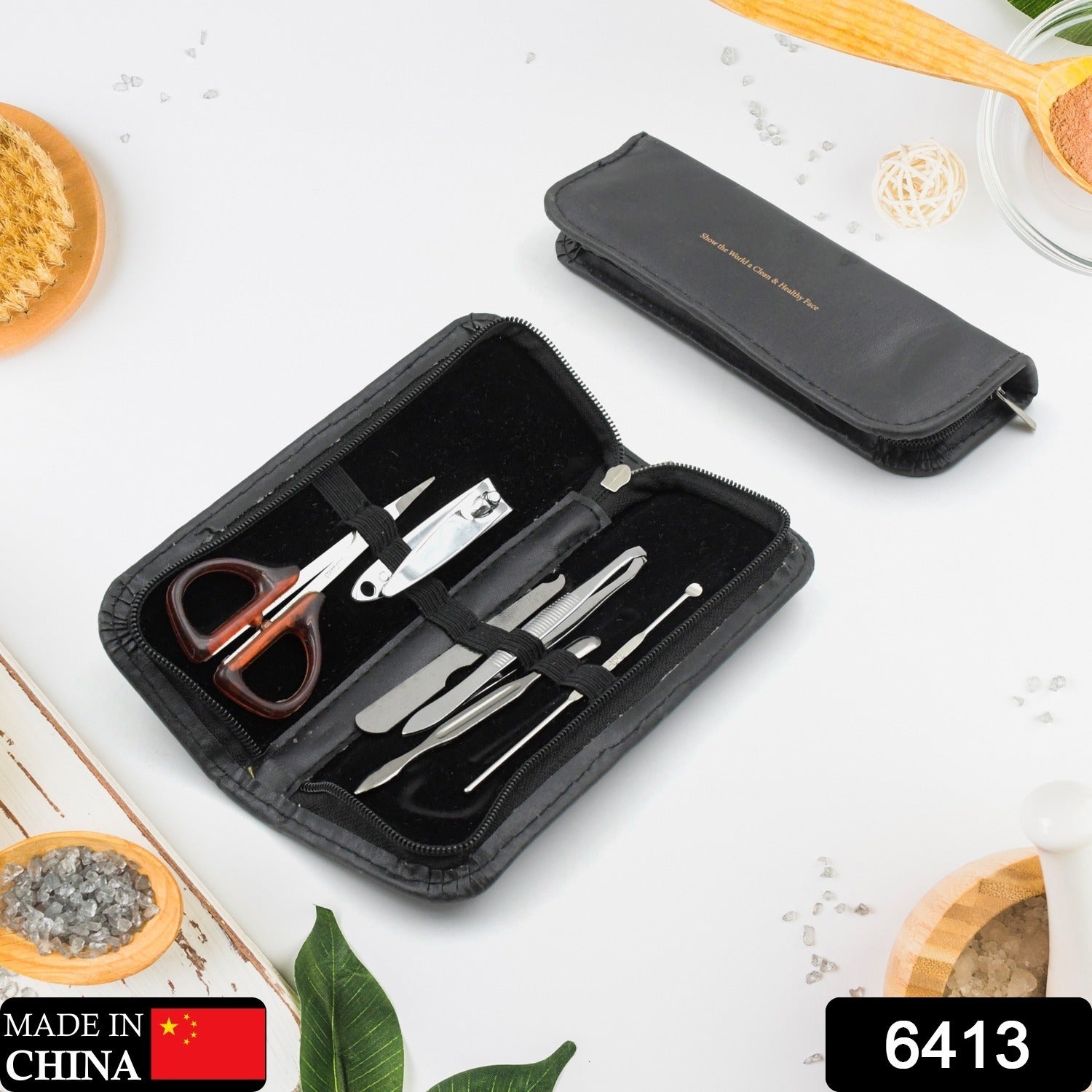 Nail Scissors Professional Nail Clippers Kit Manicure Set 6 Pieces Top Grade Stainless Steel Grooming Kit With Travel Case For Travel Or Home Manicure Set (6 Pc Set) - Bhavnagar Deodap