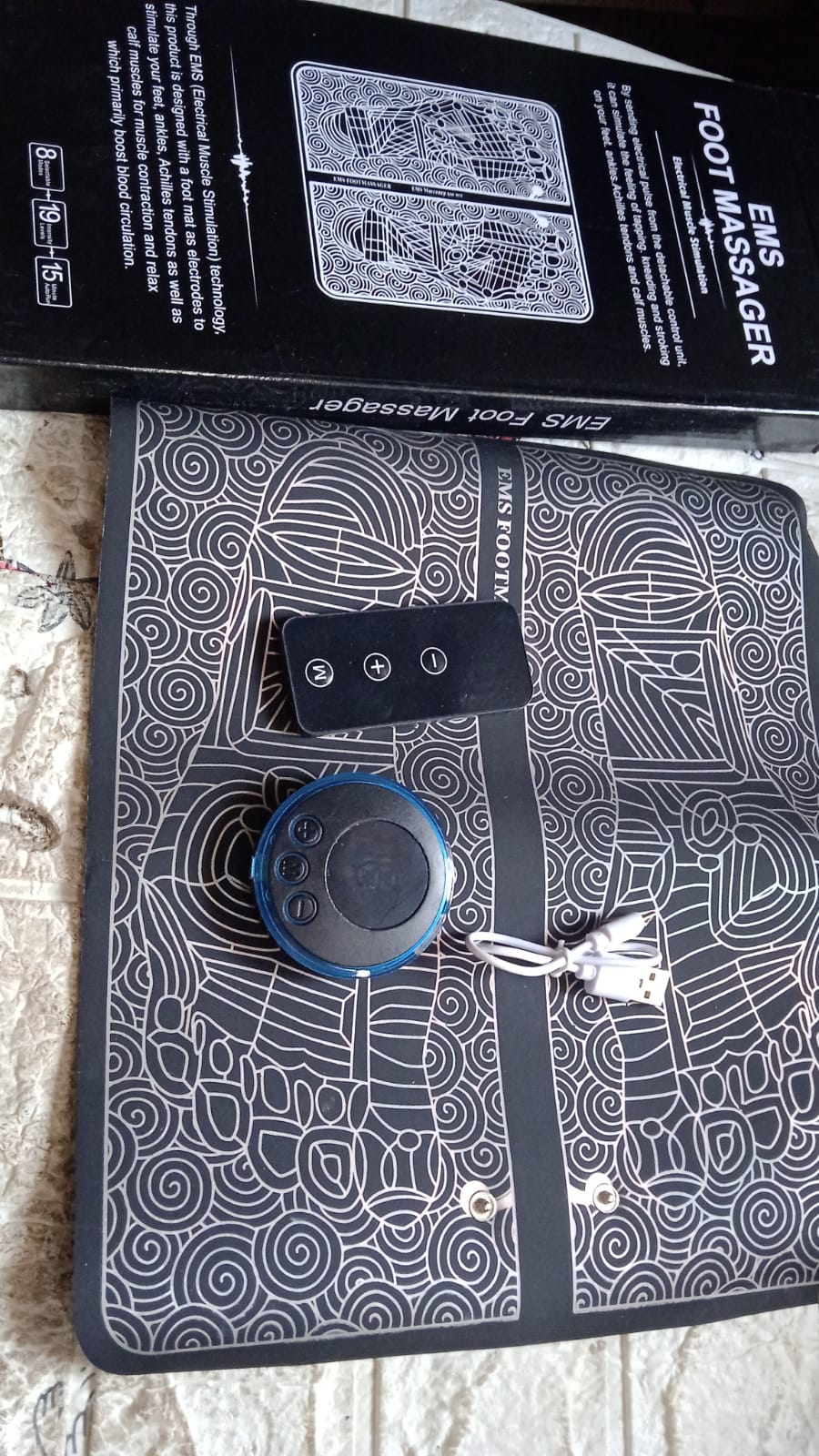 Remote Control Massage, USB Foot Massager, Electric EMS Foot Massage Machine, Rechargeable Portable Folding Automatic with 8 Mode 19 Intensity, 15 Minute Auto Run for Legs, Body, Hand Therapy - Bhavnagar Deodap