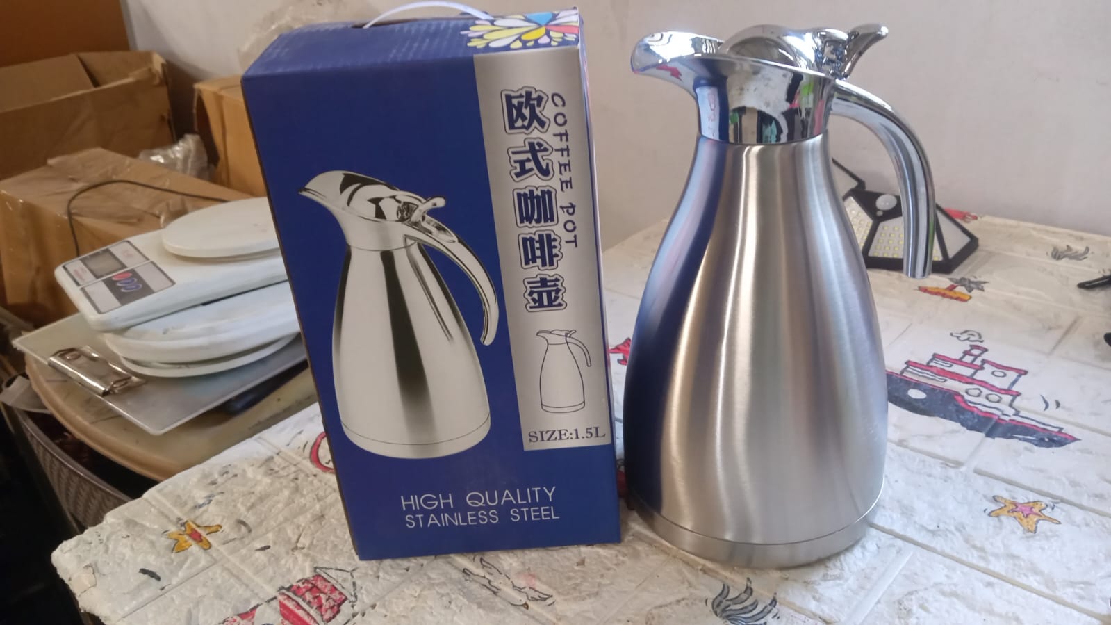 Vacuum Insulated Kettle Jug (Stainless Steel): 1.5L, 2L, 2.5L Sizes - Bhavnagar Deodap