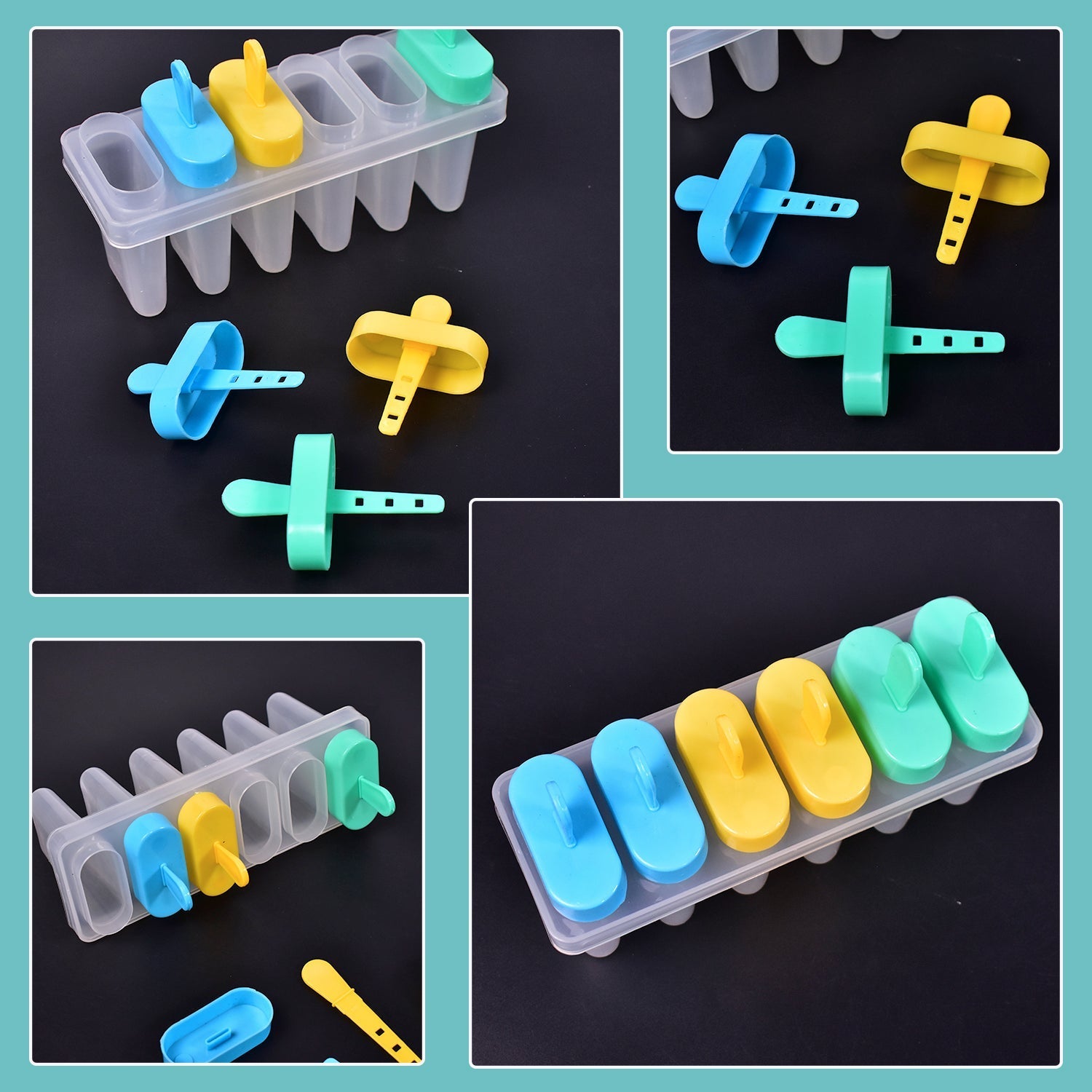 Ice Candy Maker Upgrade Popsicle Molds Sets 6 Ice Pop Makers Reusable Ice Lolly Cream Mold Home-Made Popsicles Mould with Stick - Bhavnagar Deodap