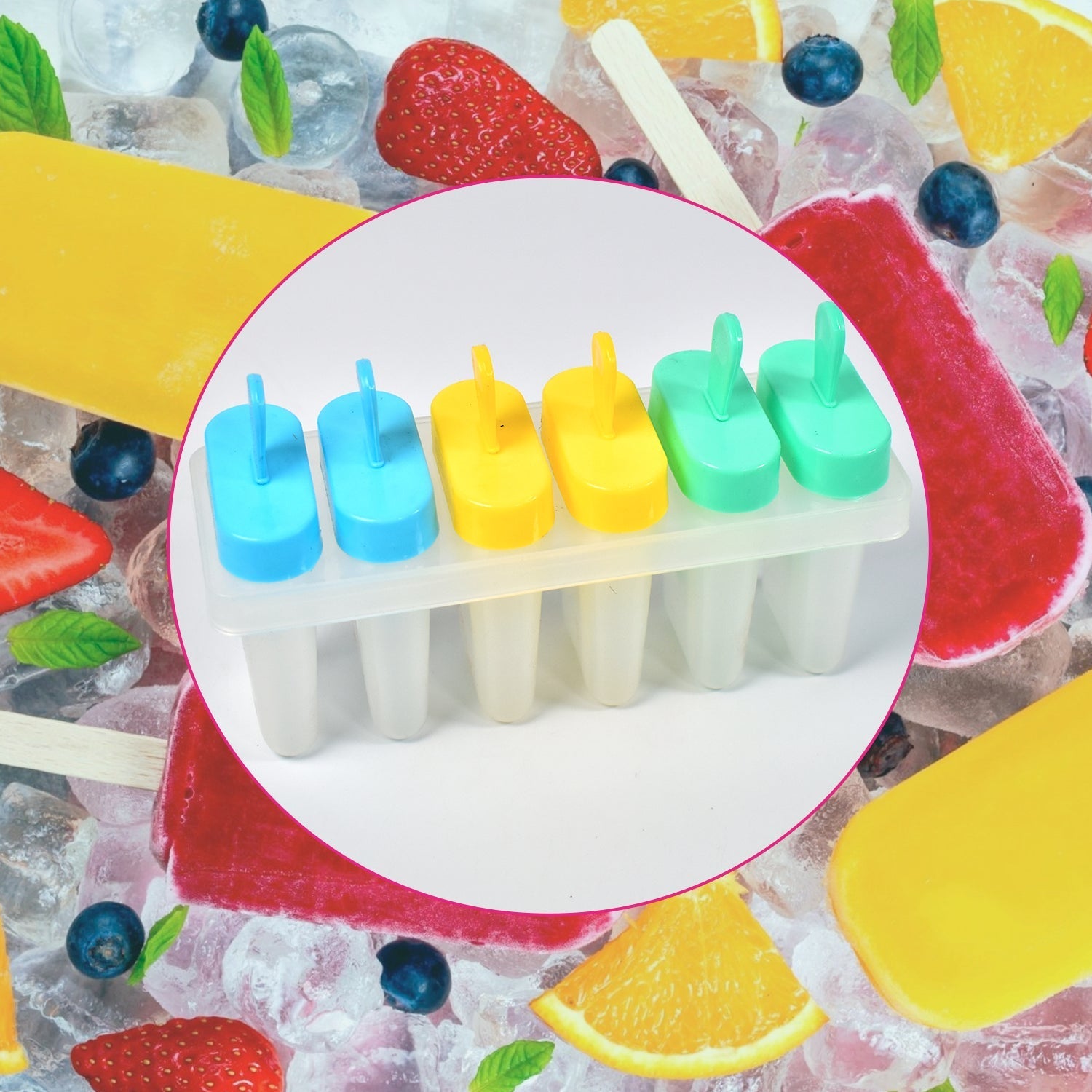 Ice Candy Maker Upgrade Popsicle Molds Sets 6 Ice Pop Makers Reusable Ice Lolly Cream Mold Home-Made Popsicles Mould with Stick - Bhavnagar Deodap