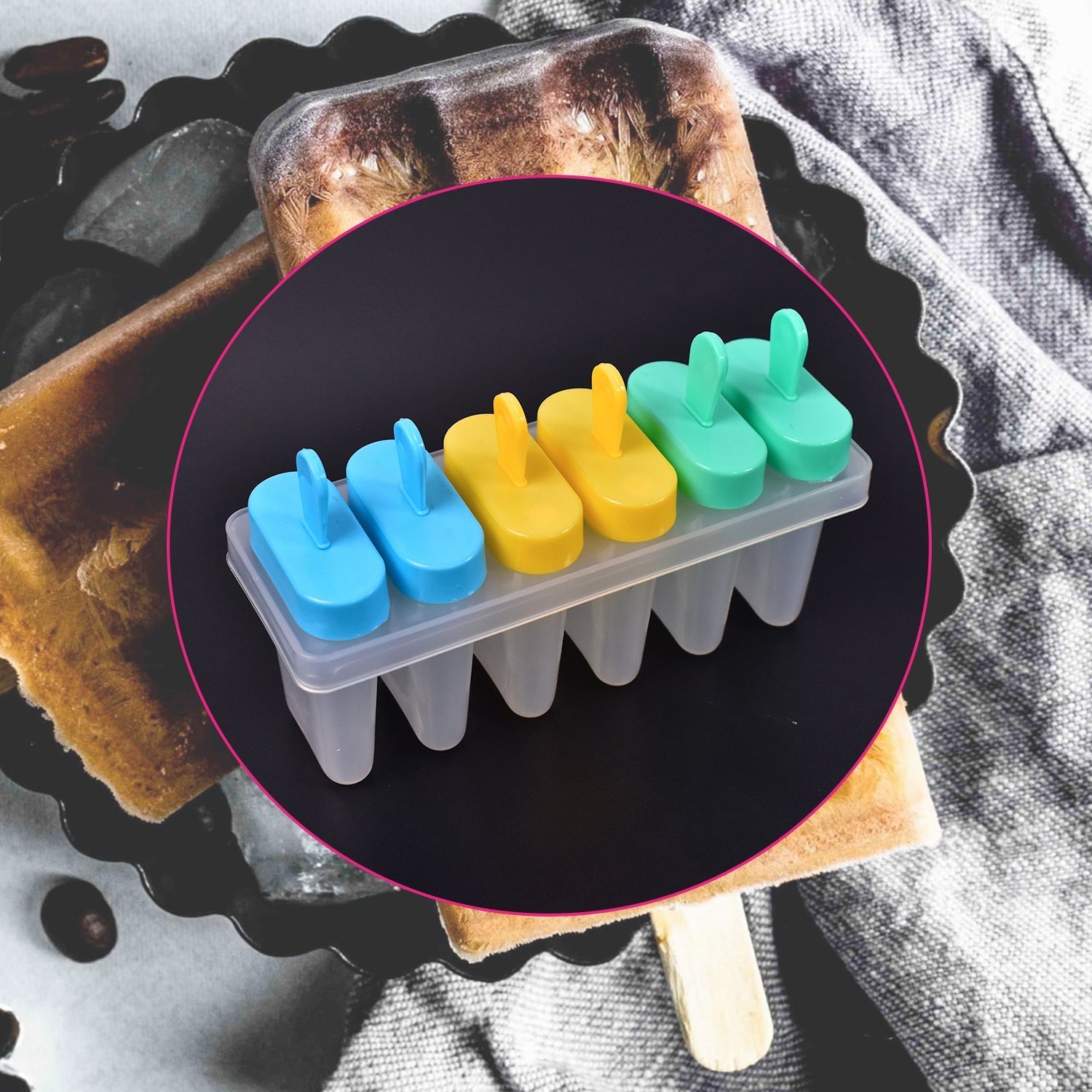 Ice Candy Maker Upgrade Popsicle Molds Sets 6 Ice Pop Makers Reusable Ice Lolly Cream Mold Home-Made Popsicles Mould with Stick - Bhavnagar Deodap