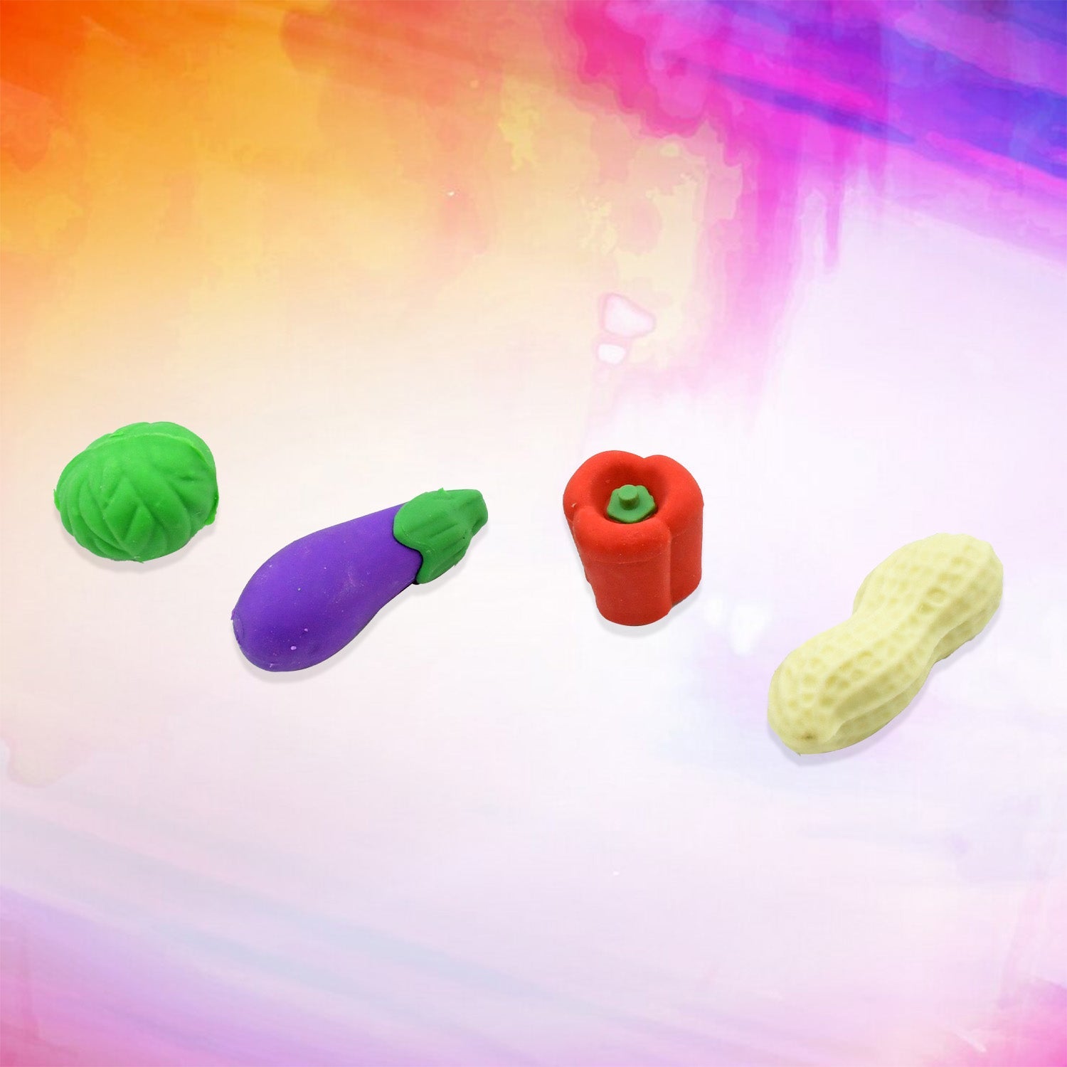 Mini Cute Vegetable & Fruit Erasers (4 Pc): Pencil Rubbers for Kids - Bhavnagar Deodap