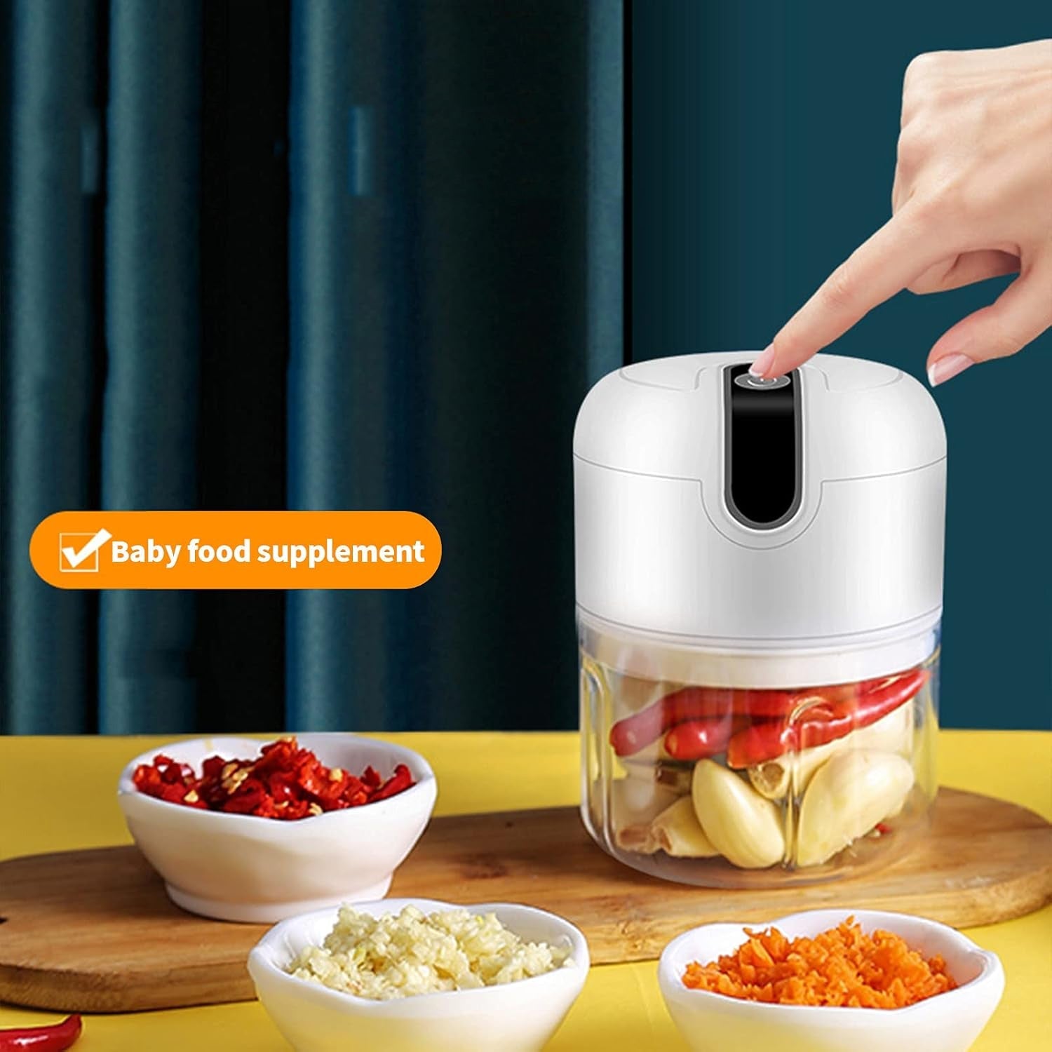 Wireless USB Rechargeable Mini Electric Garlic Machine / Chopper (250Ml) - Bhavnagar Deodap