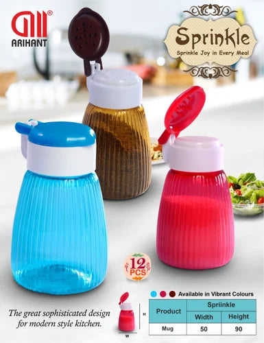 Plastic Sprinkle Salt Pepper & Masala Sprinkle 2pcs Multicolor - Bhavnagar Deodap