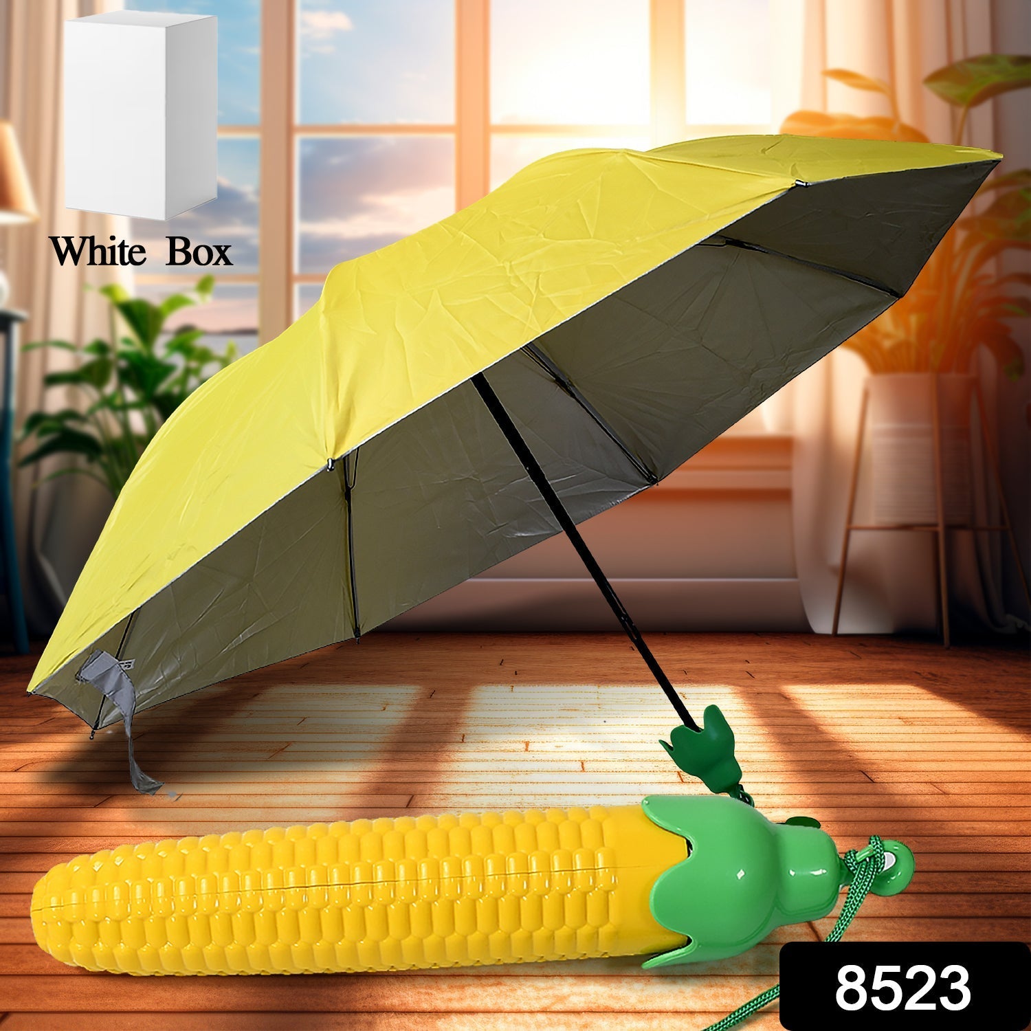 Vegetable shaped Folding Umbrella, Plastic Case Creative Fashion Folding Mini Sun Shade Rain Umbrella, Unique Umbrella, Sun & UV Protection, Cute Design (1 Pc) - Bhavnagar Deodap