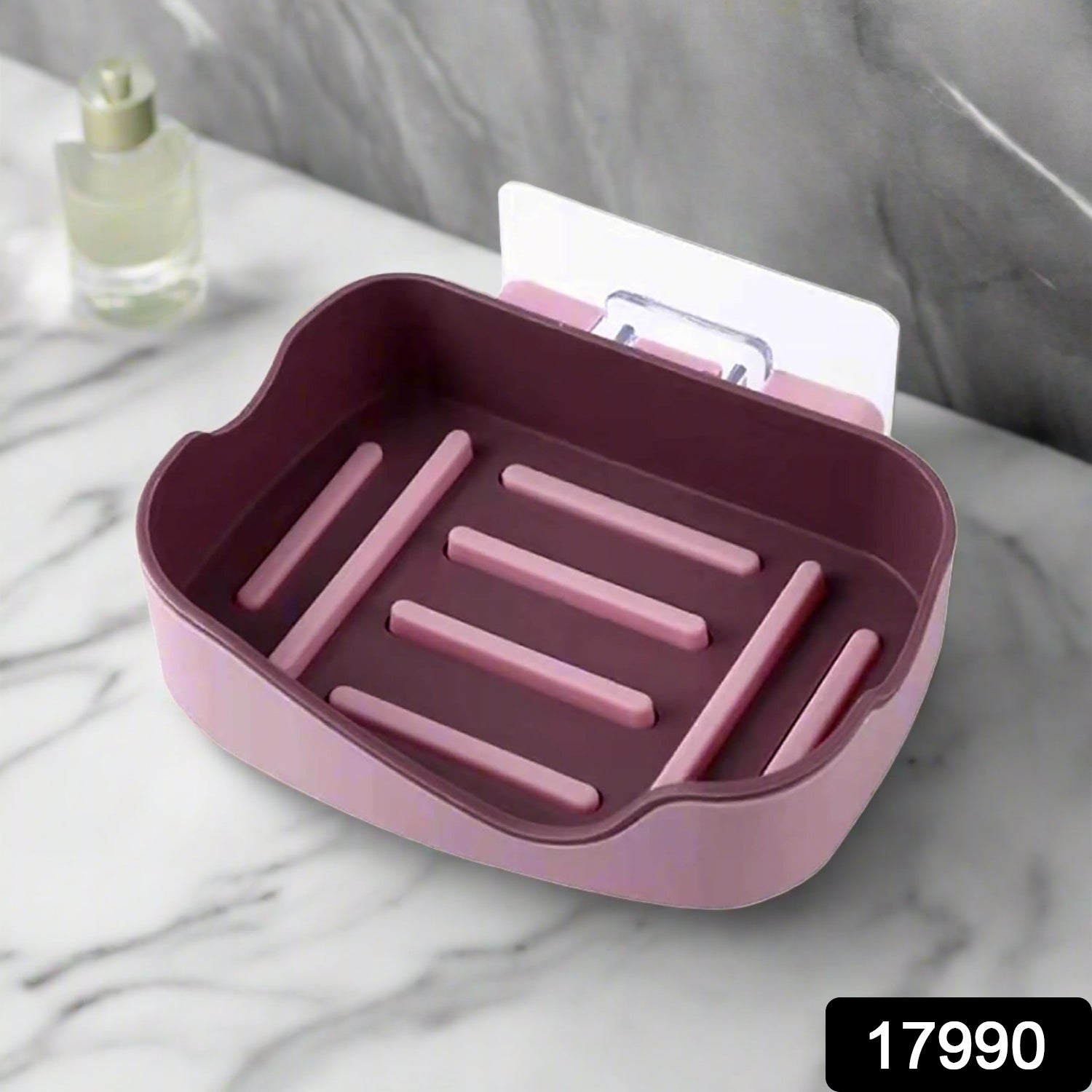 Plastic Soap Dish Holder for Bathroom Shower Wall Mounted Self Adhesive Soap Holder Saver Tray-Plastic Sponge Holder for Kitchen Storage Rack Soap Box, Bathroom (1 Pc) - Bhavnagar Deodap