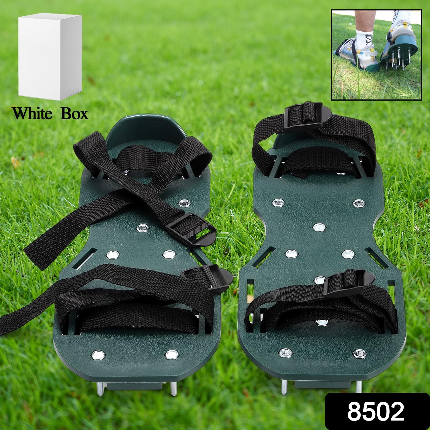 Lawn Aerator Sandals, Garden Grass Aerator Spiked Sandals Green Studded Shoes for Yard Patio Garden Excavation - Bhavnagar Deodap